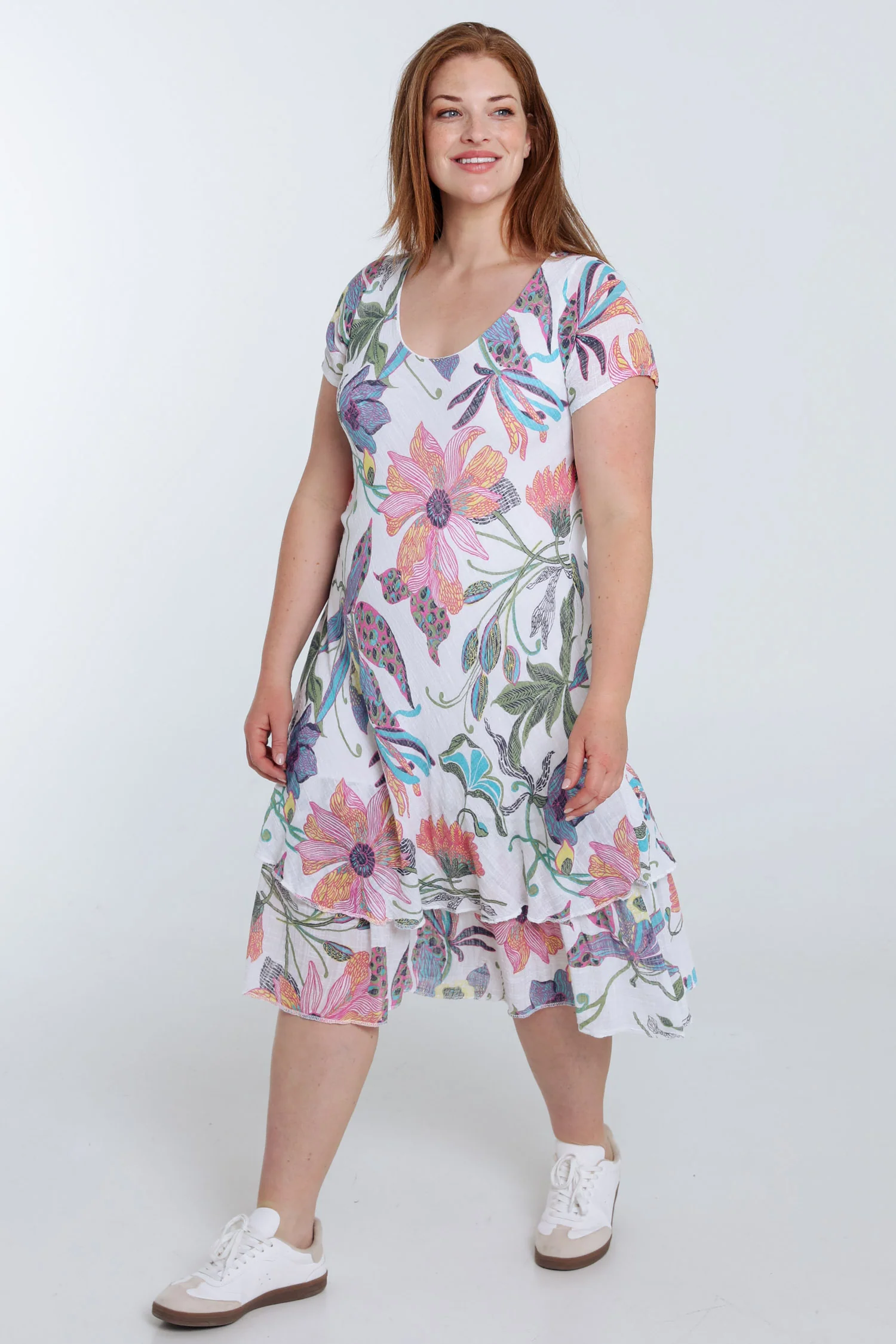 Katoenen mousseline jurk met bloemenprint - Image 9