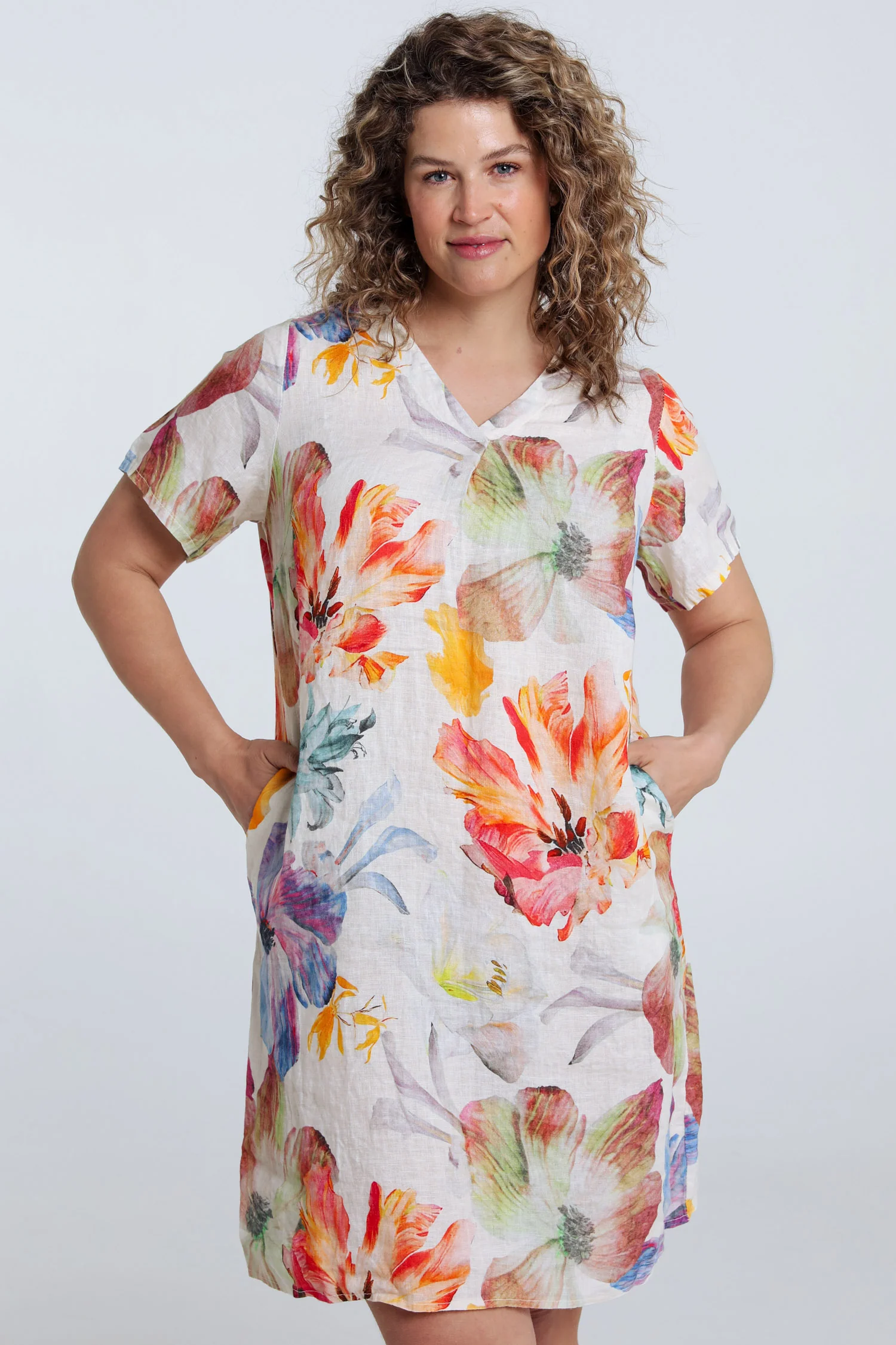Linnen jurk met bloemenprint - Image 12