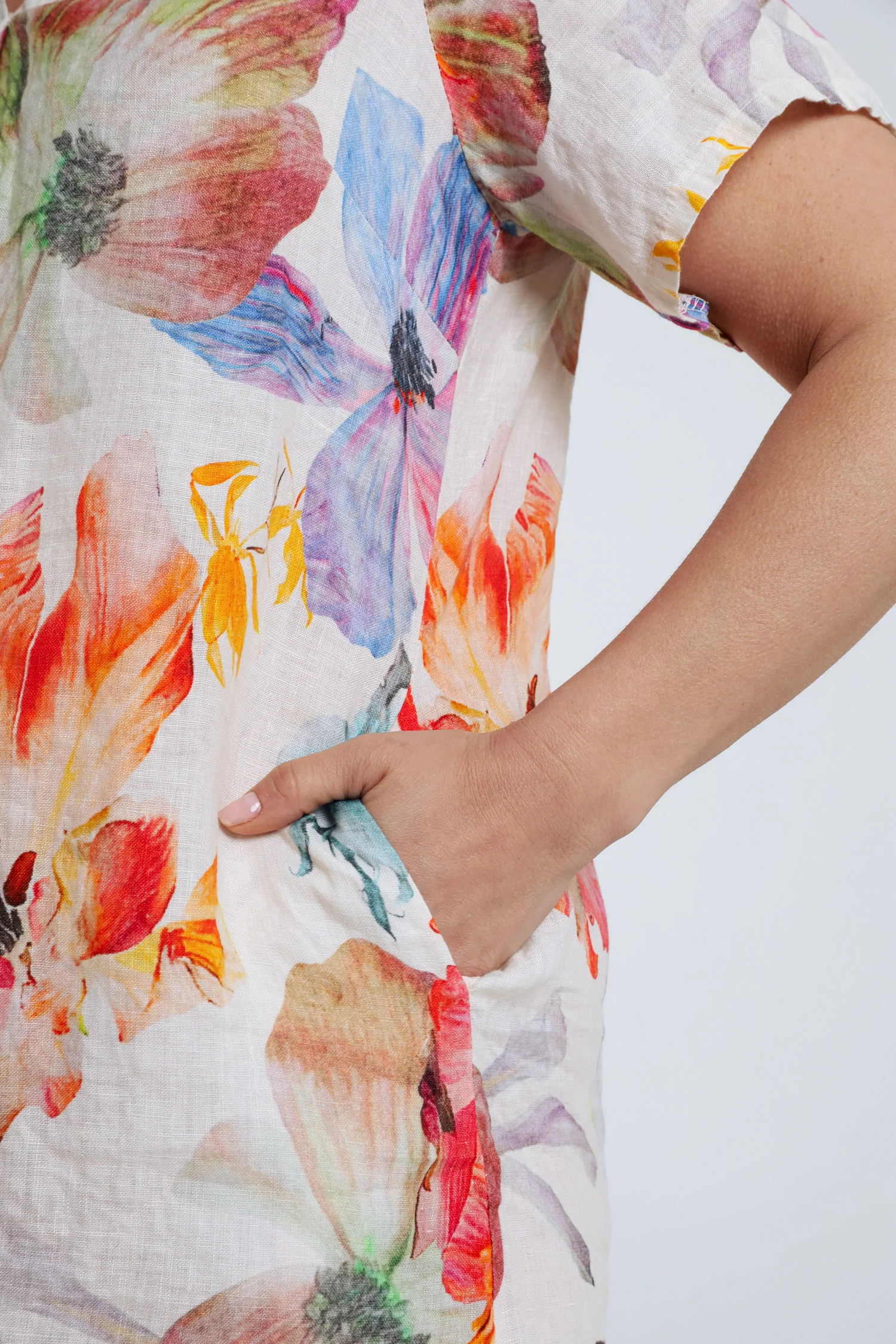Linnen jurk met bloemenprint - Image 16