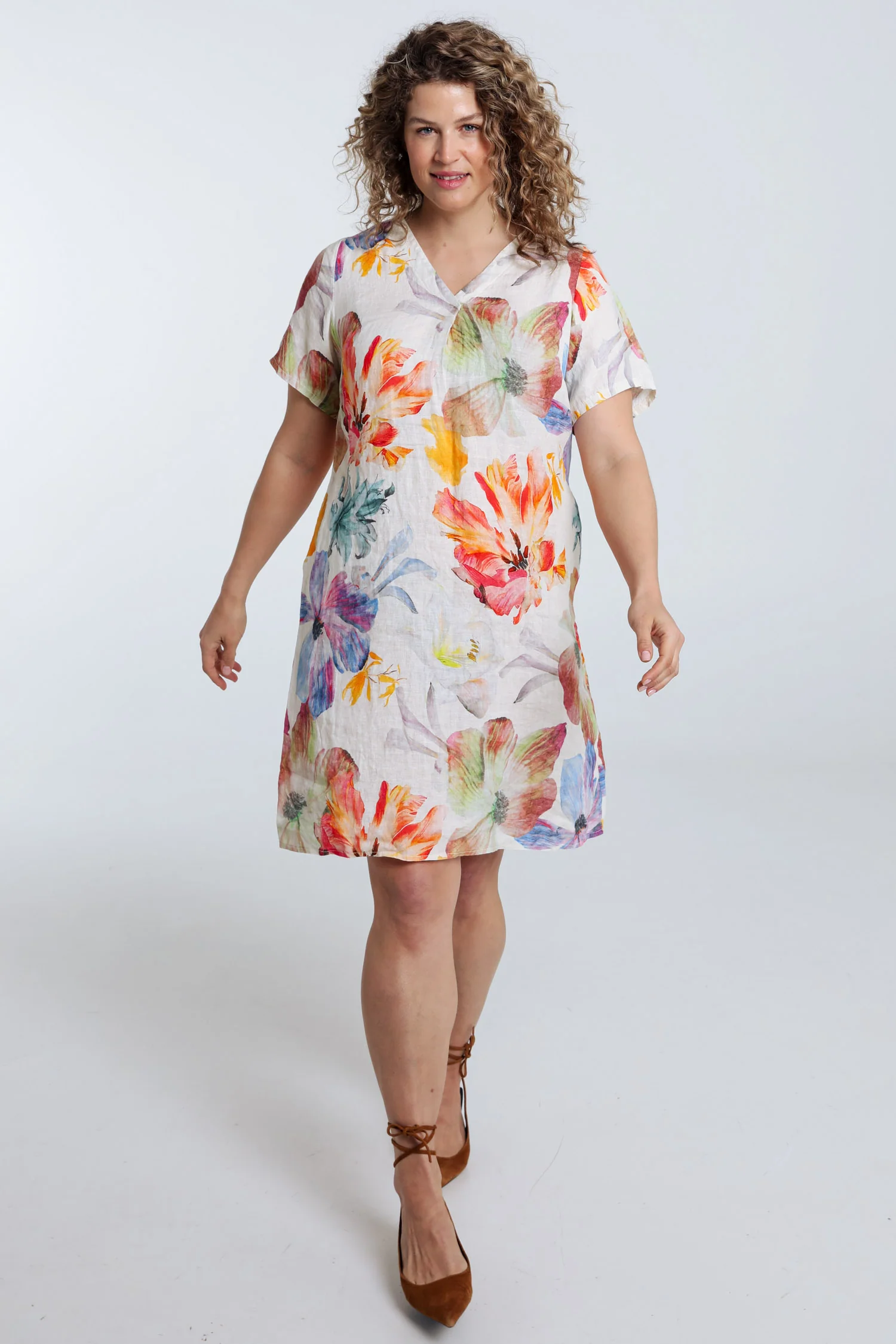 Linnen jurk met bloemenprint - Image 19