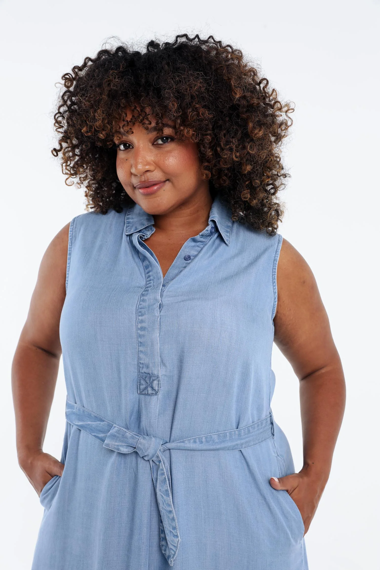 Effen tencel jurk - Image 3