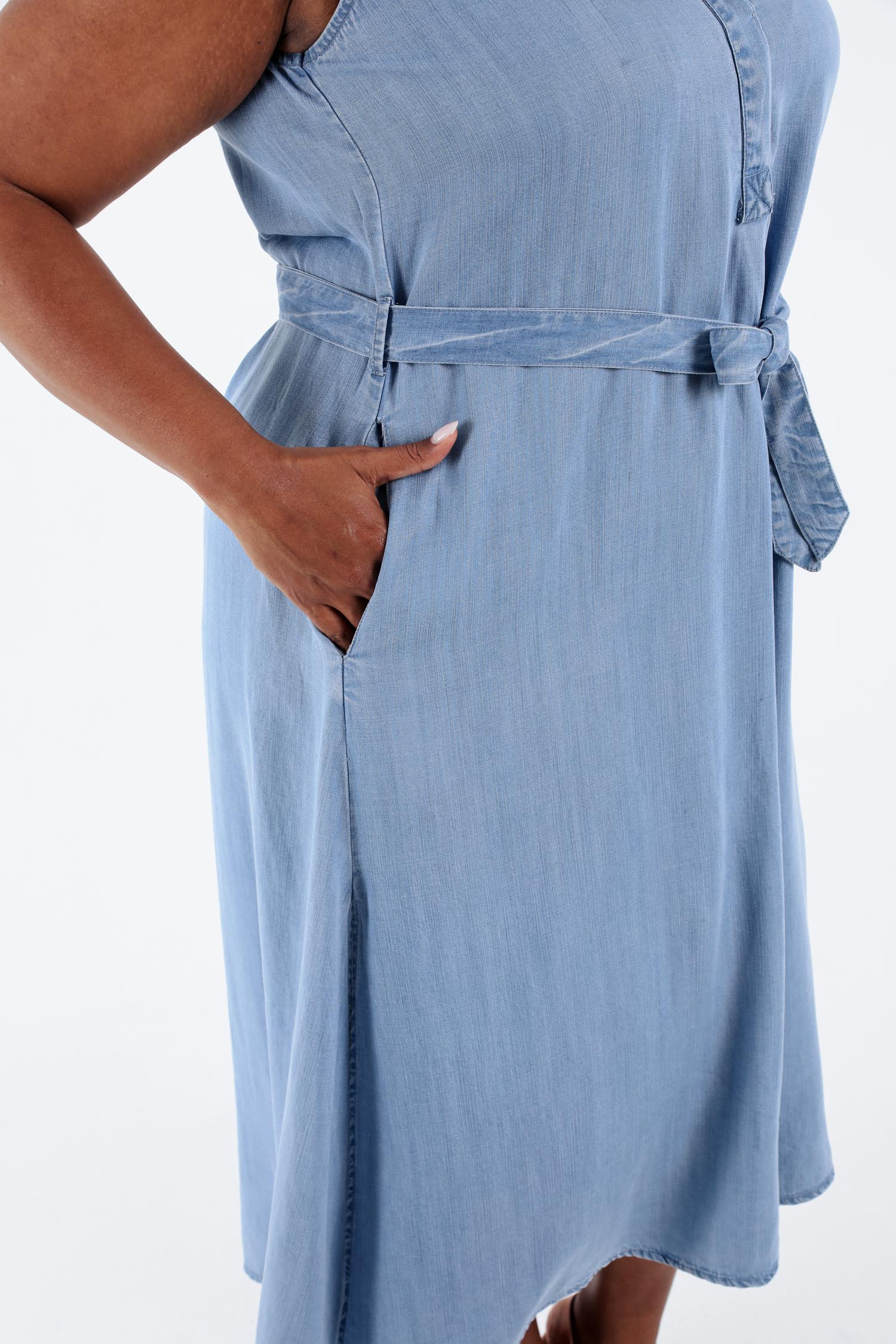 Effen tencel jurk - Image 5