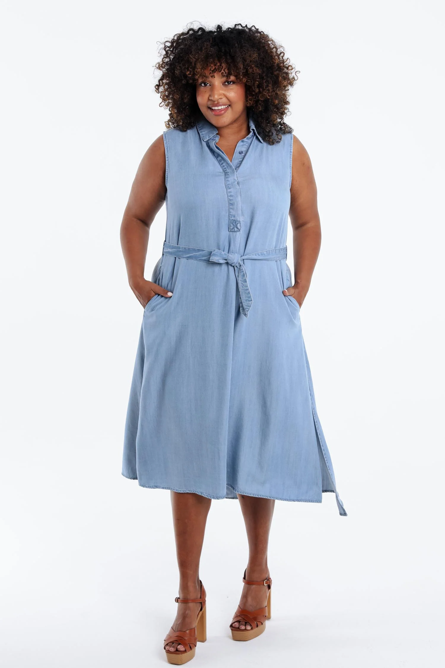 Effen tencel jurk - Image 7