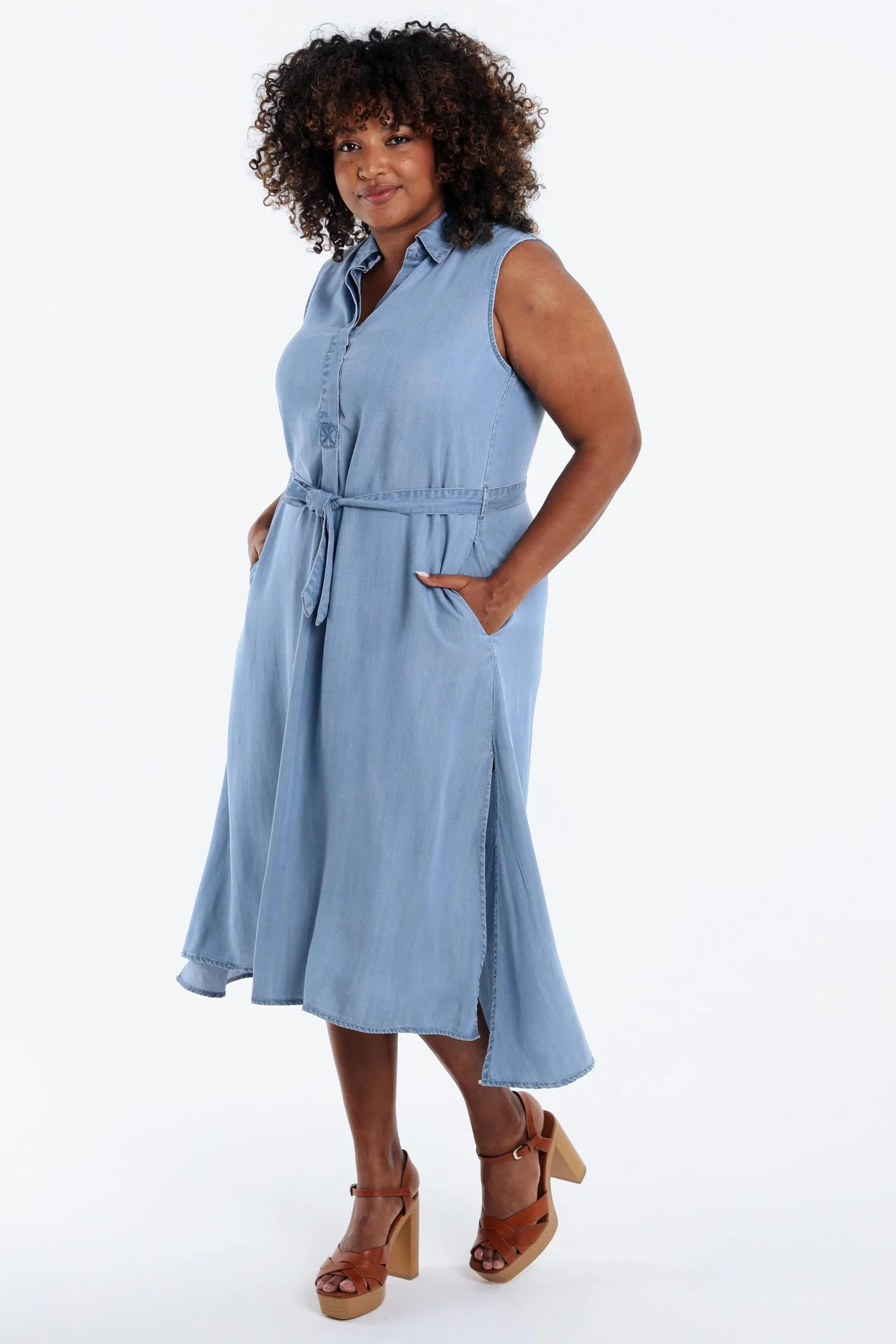 Effen tencel jurk - Image 8
