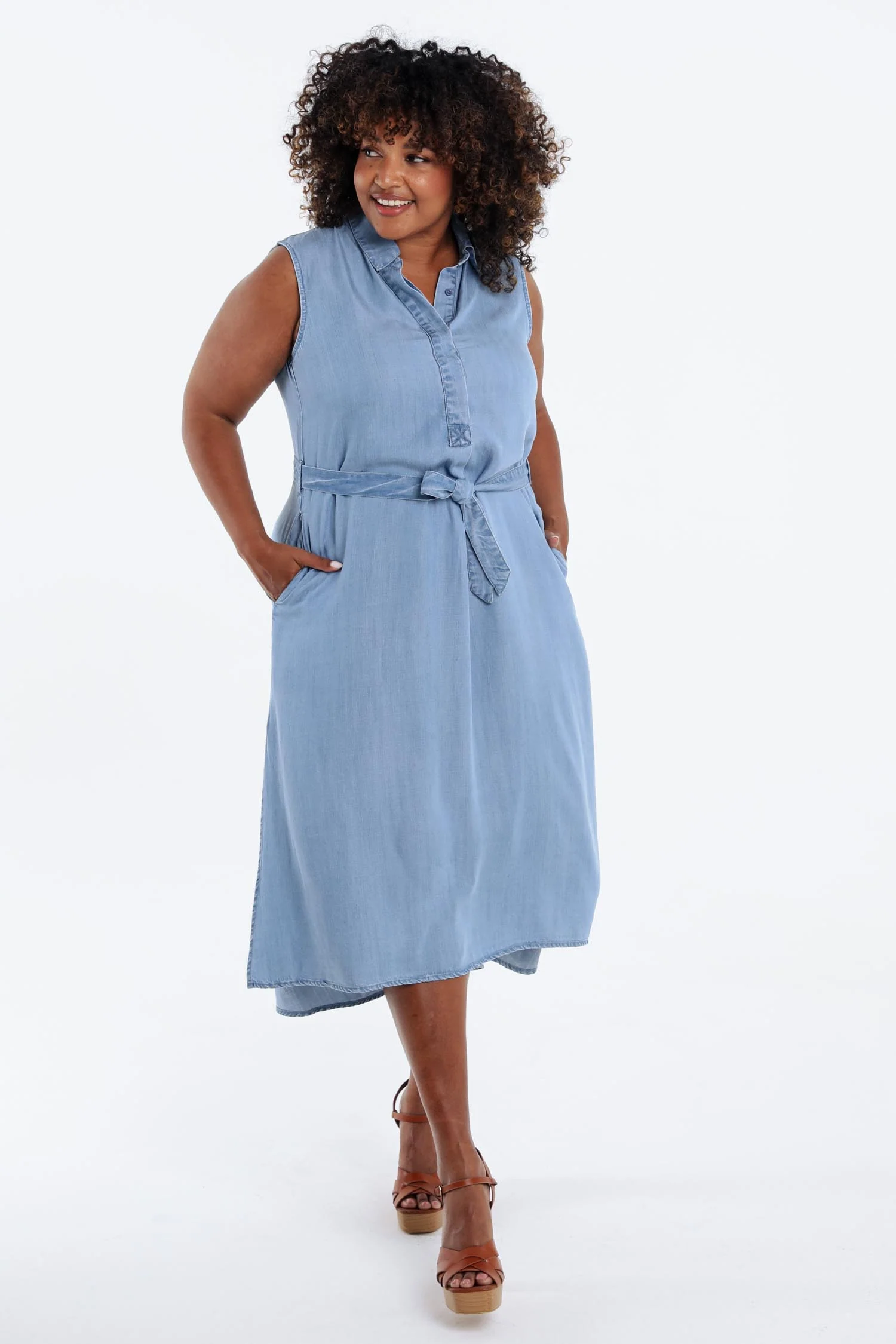 Effen tencel jurk - Image 9