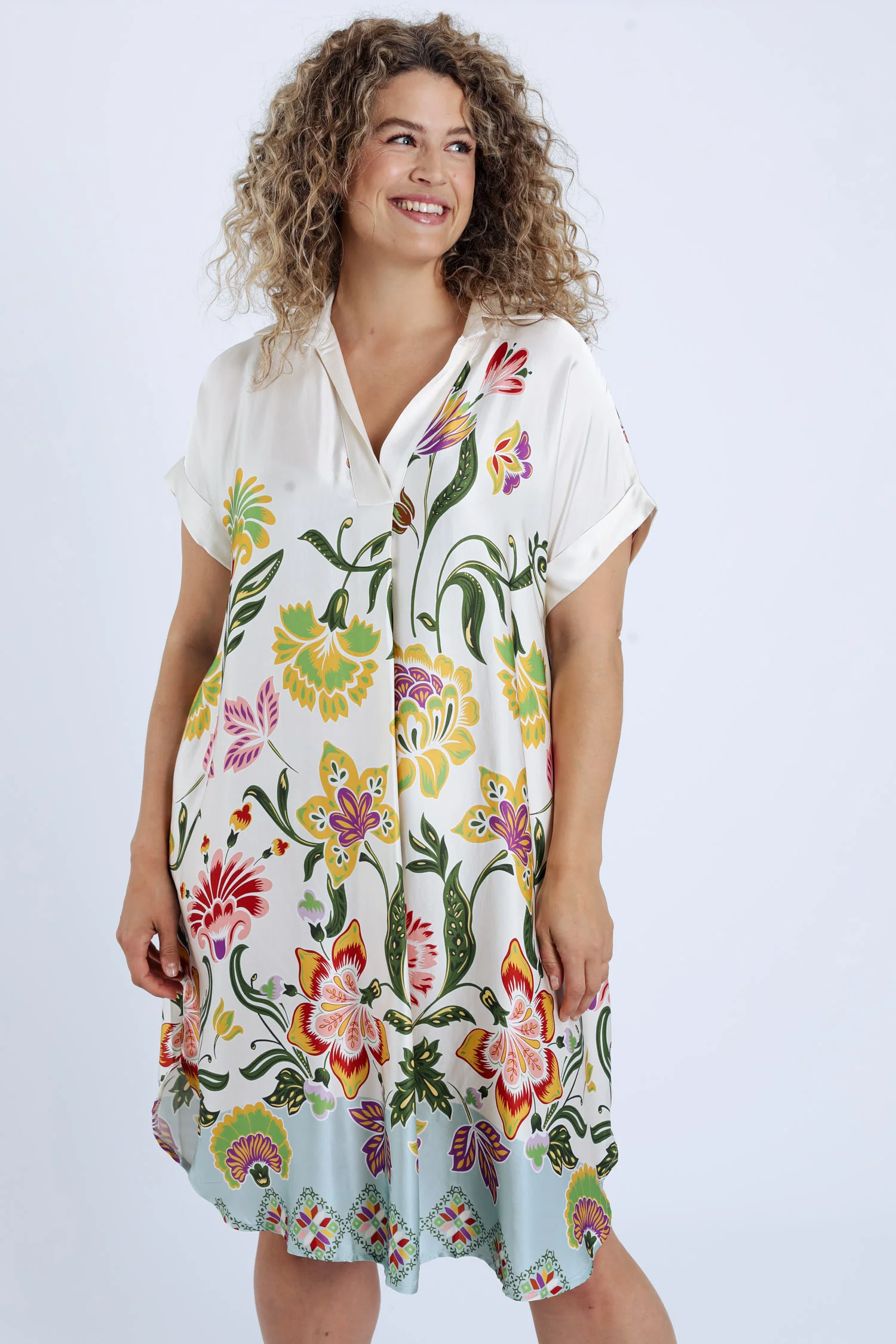 Jurk van viscose met bloemenprint