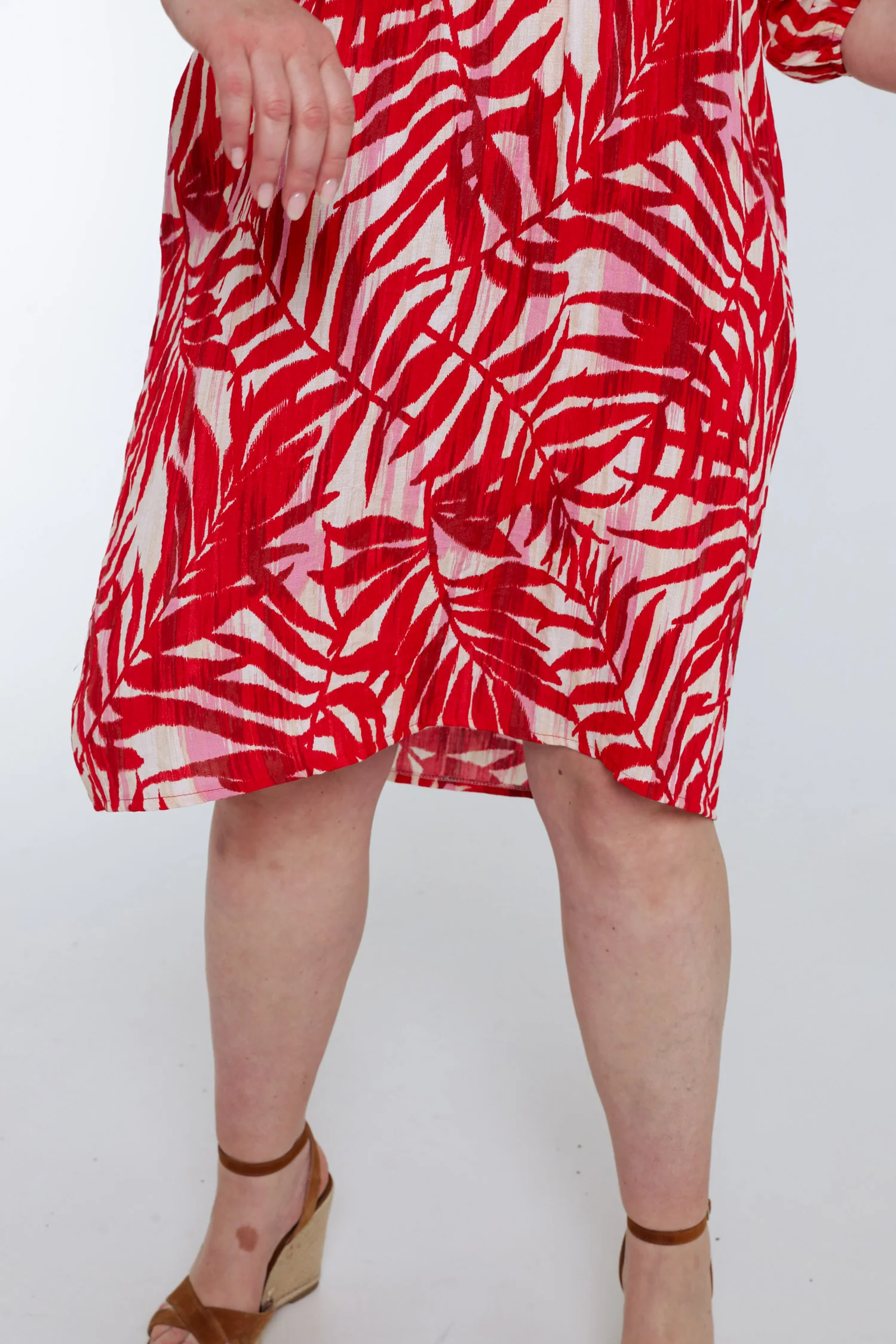 Jurk van viscose met bladenprint - Image 6