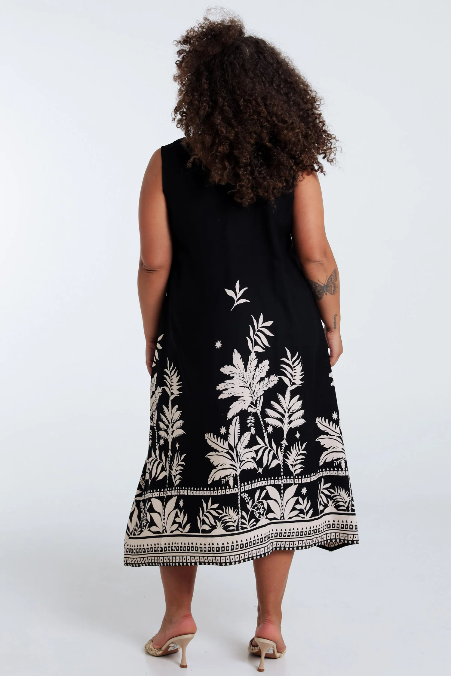 Jurk in viscose met bladerenprint - Image 2