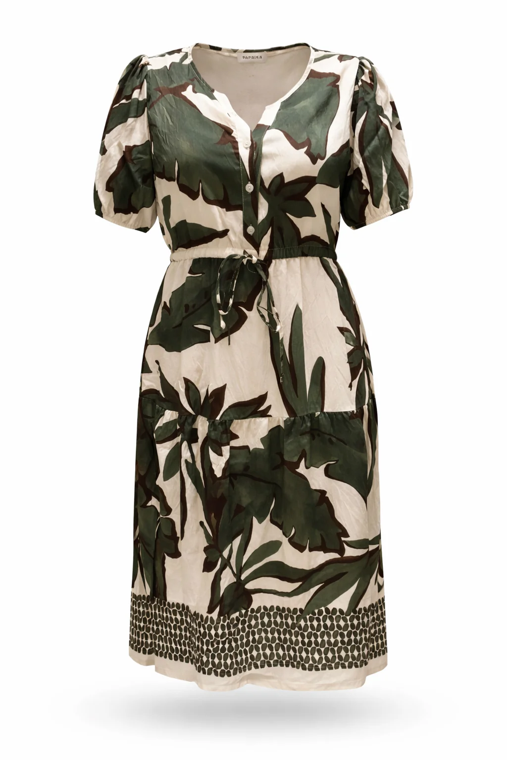 Jurk van viscose met bladprint - Image 10