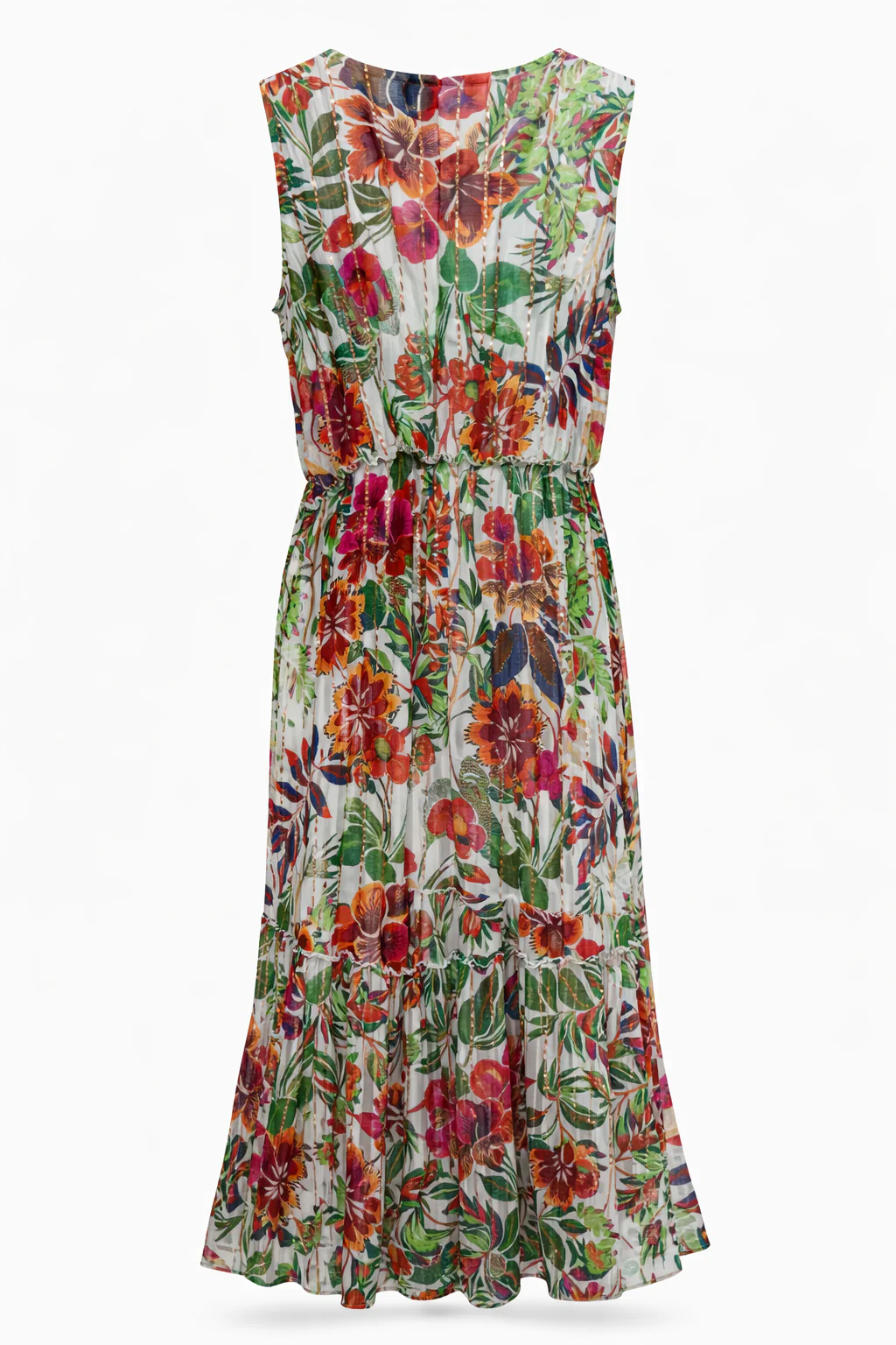 Jurk van viscose met bloemenprint en lurex - Image 11