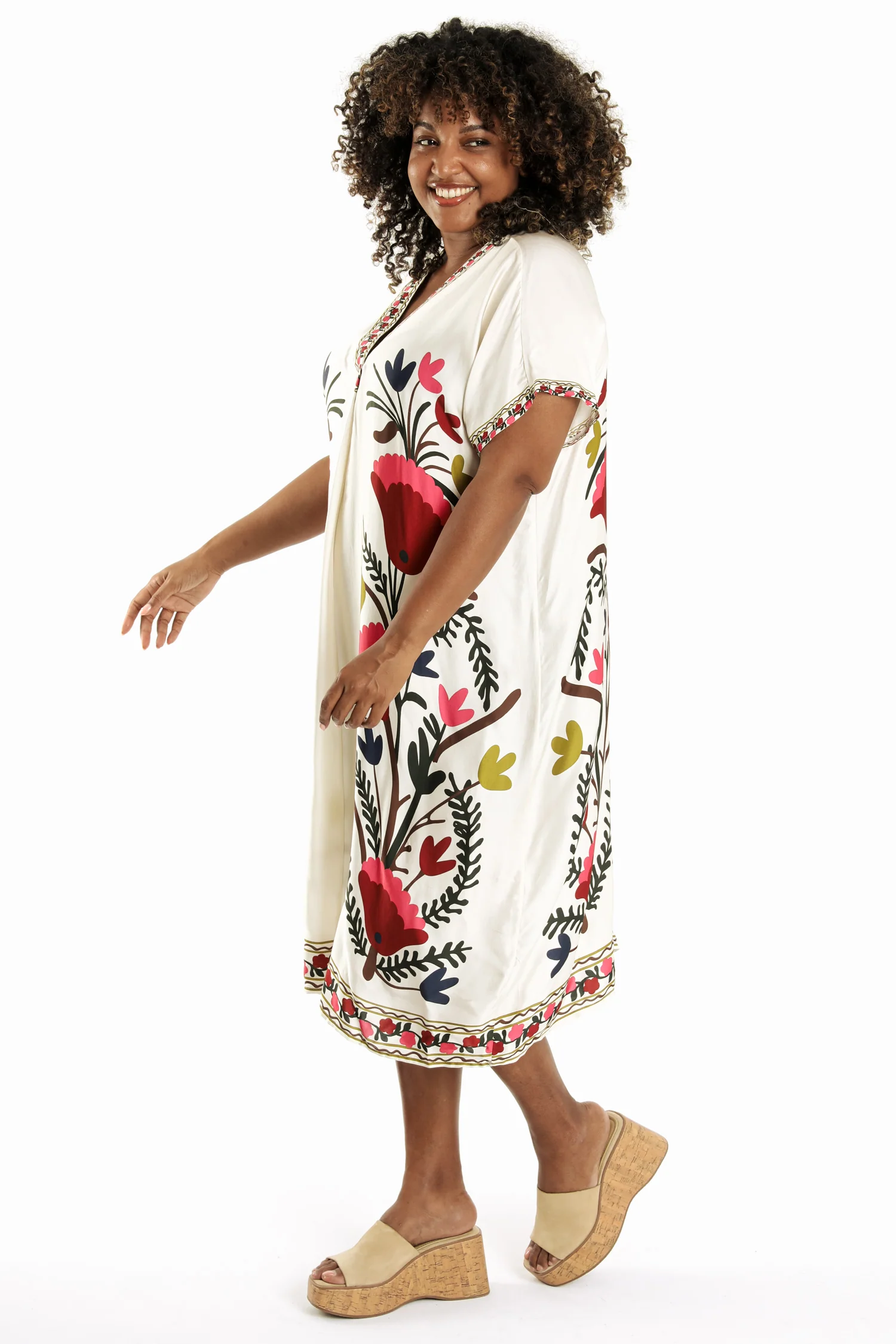 Jurk van bedrukte viscose in folkstijl - Image 7