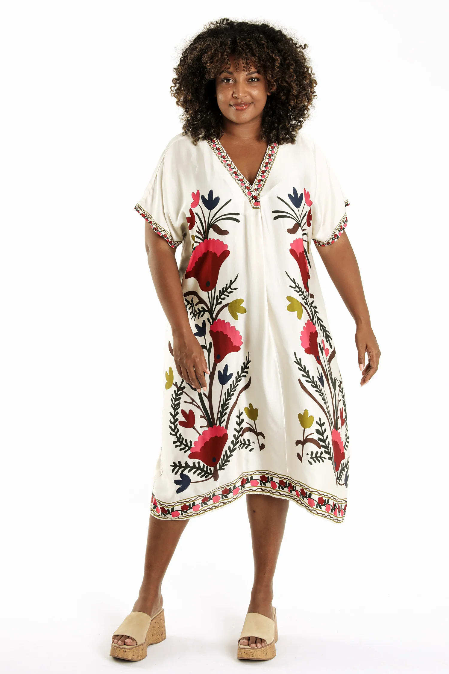 Jurk van bedrukte viscose in folkstijl - Image 8