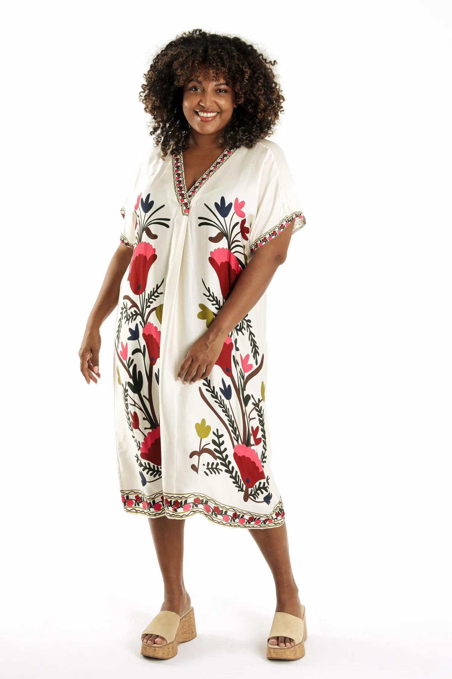 Jurk van bedrukte viscose in folkstijl - Image 9