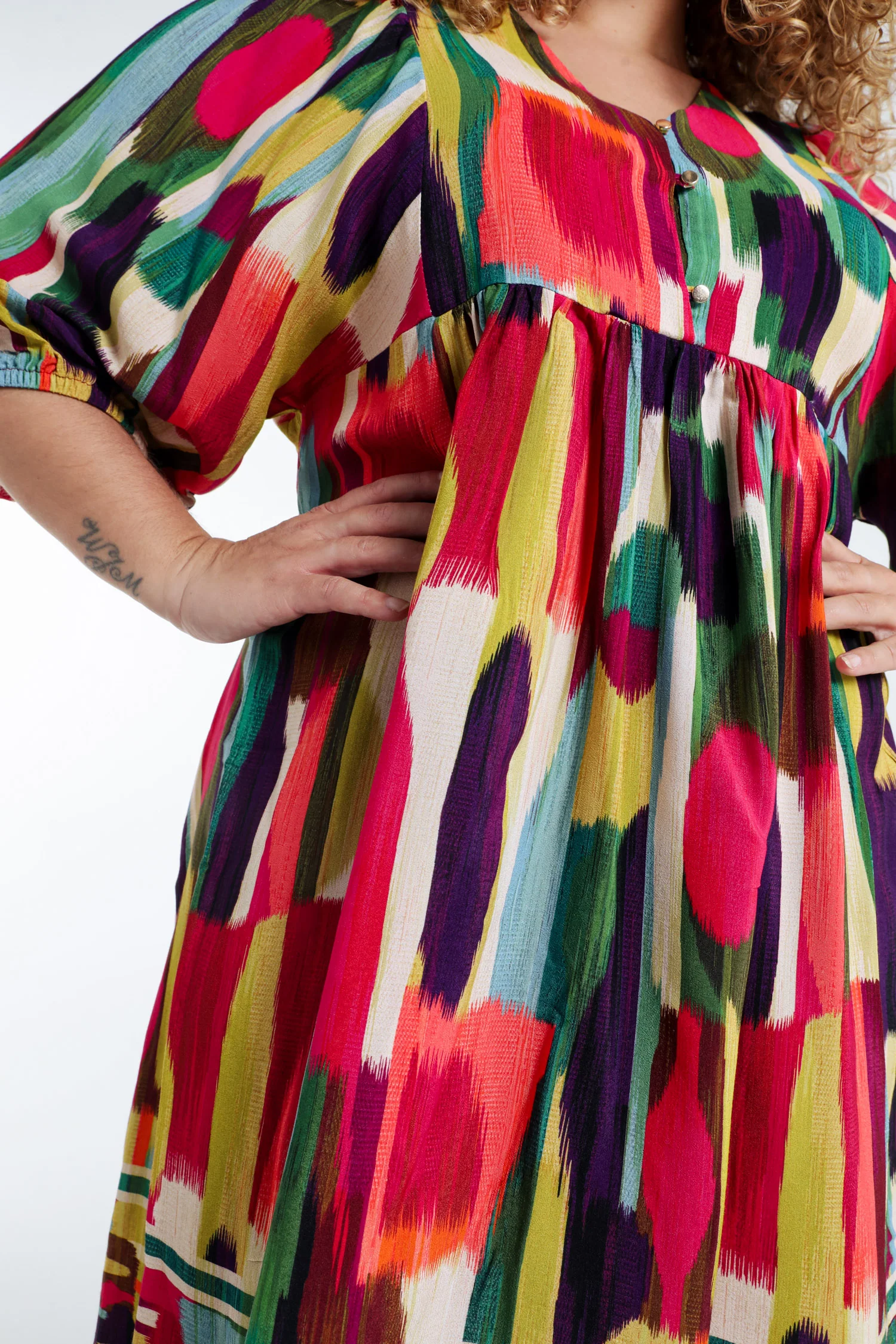 Jurk van viscose met grafische print - Image 5