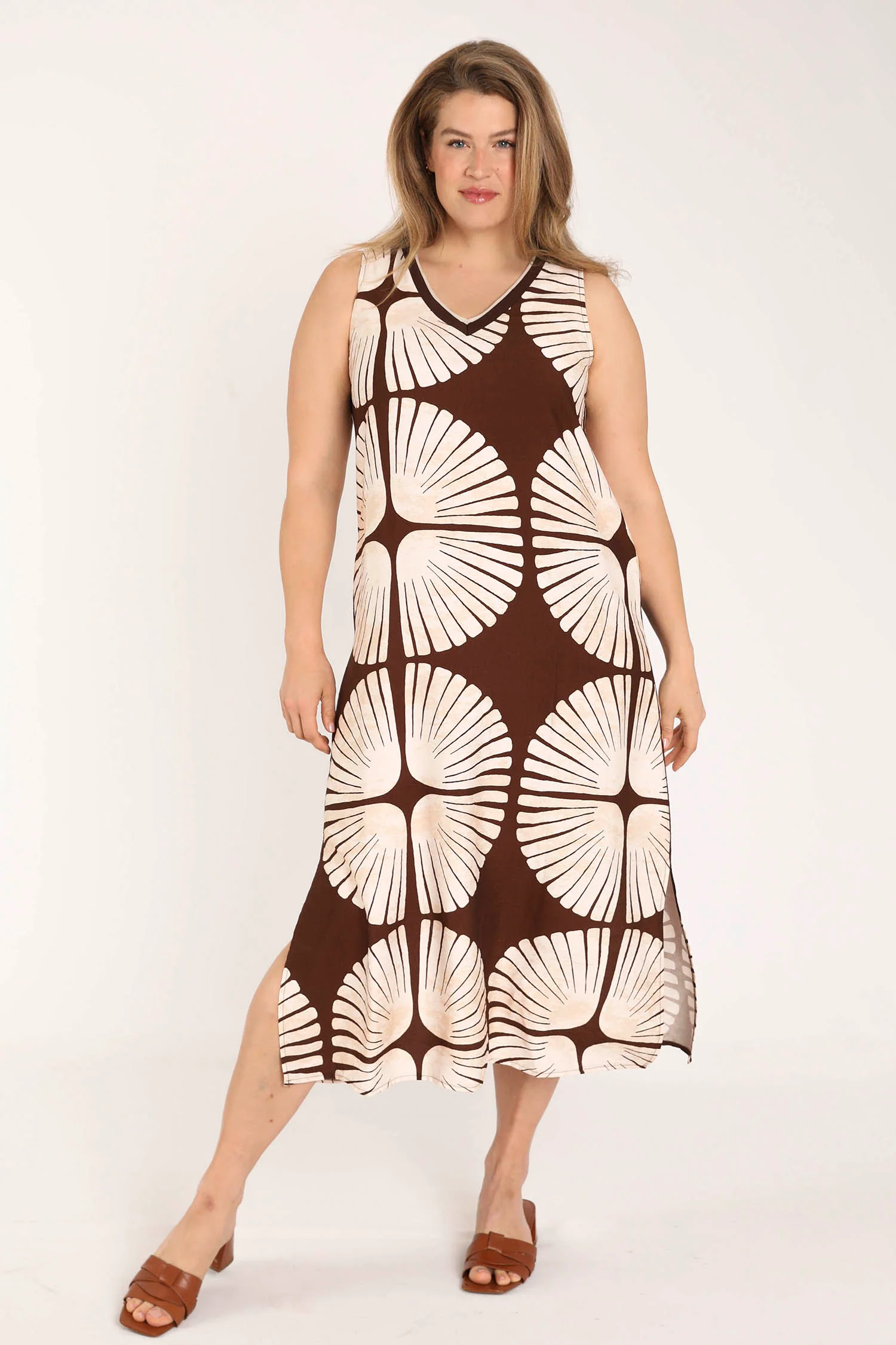 Jurk van viscose met tweekleurige grafische print - Image 7