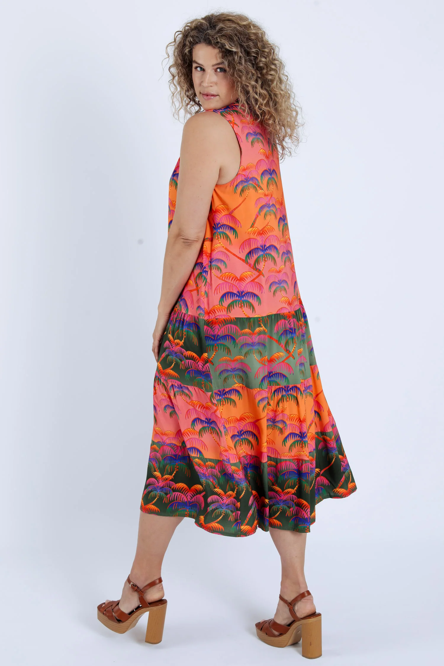 Jurk van viscose met palmprint - Image 2