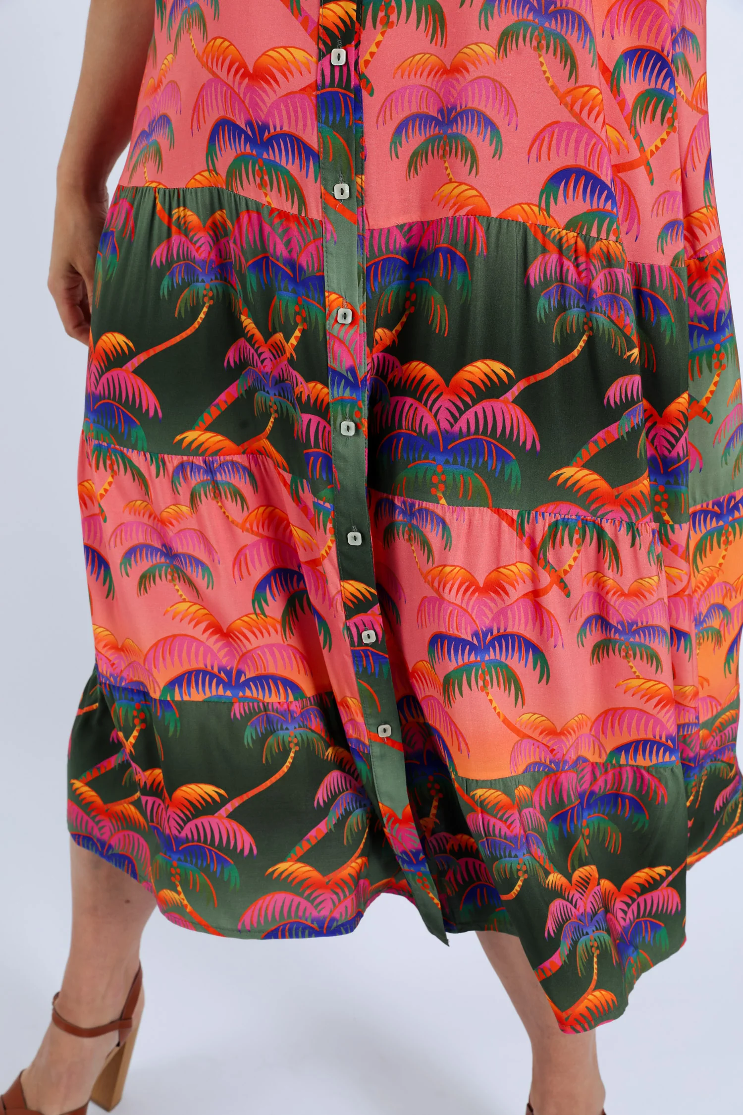 Jurk van viscose met palmprint - Image 3
