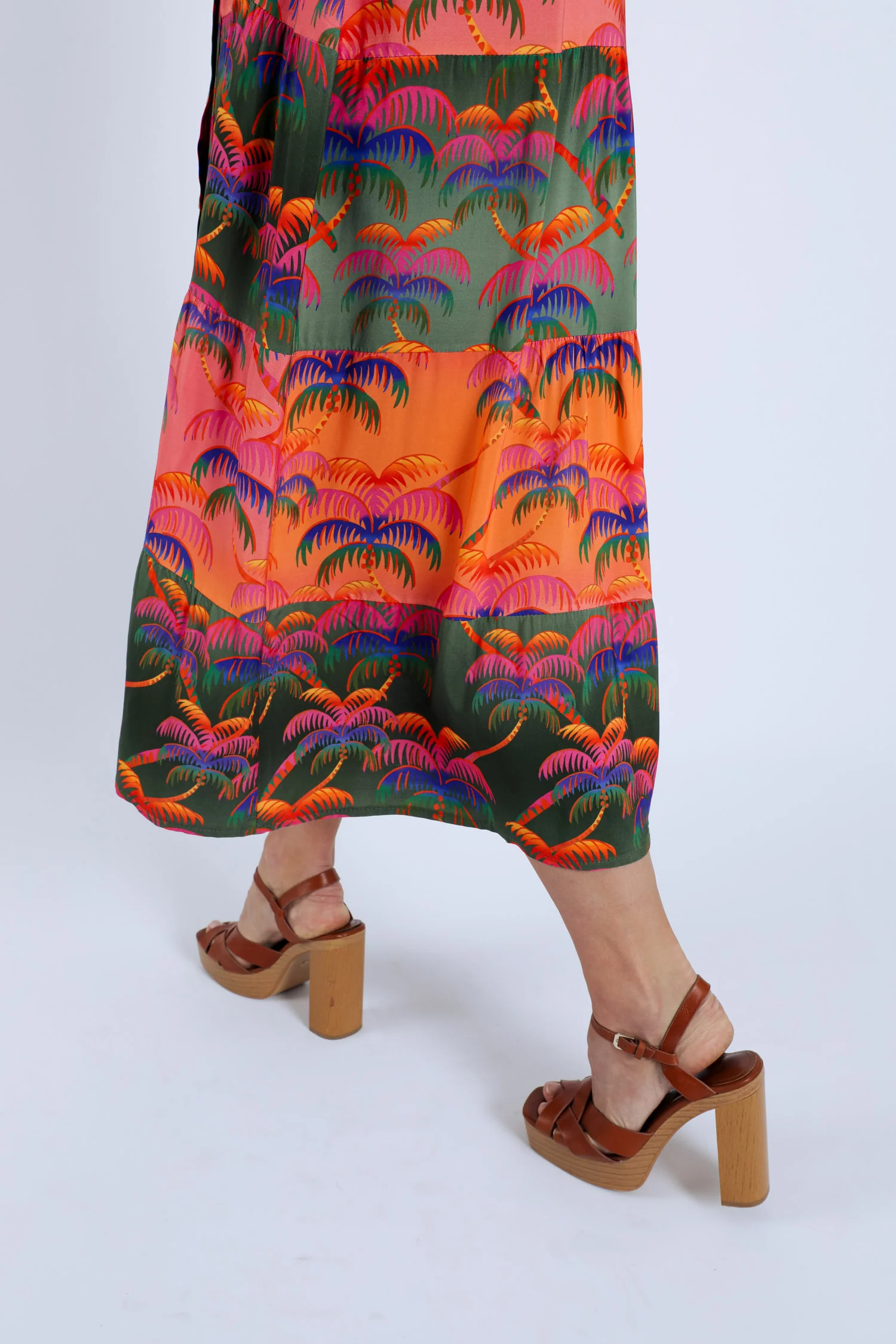 Jurk van viscose met palmprint - Image 4