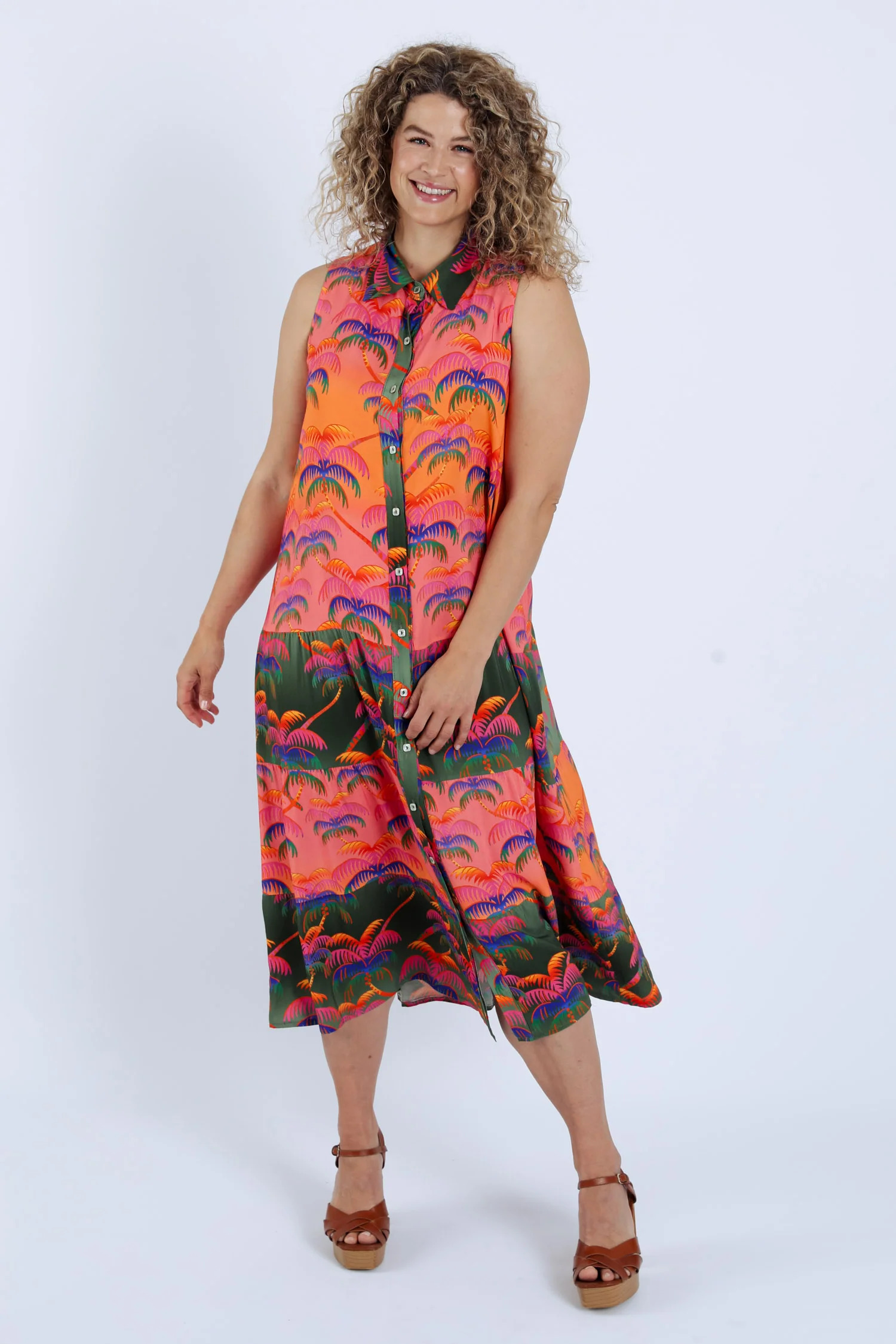 Jurk van viscose met palmprint - Image 7