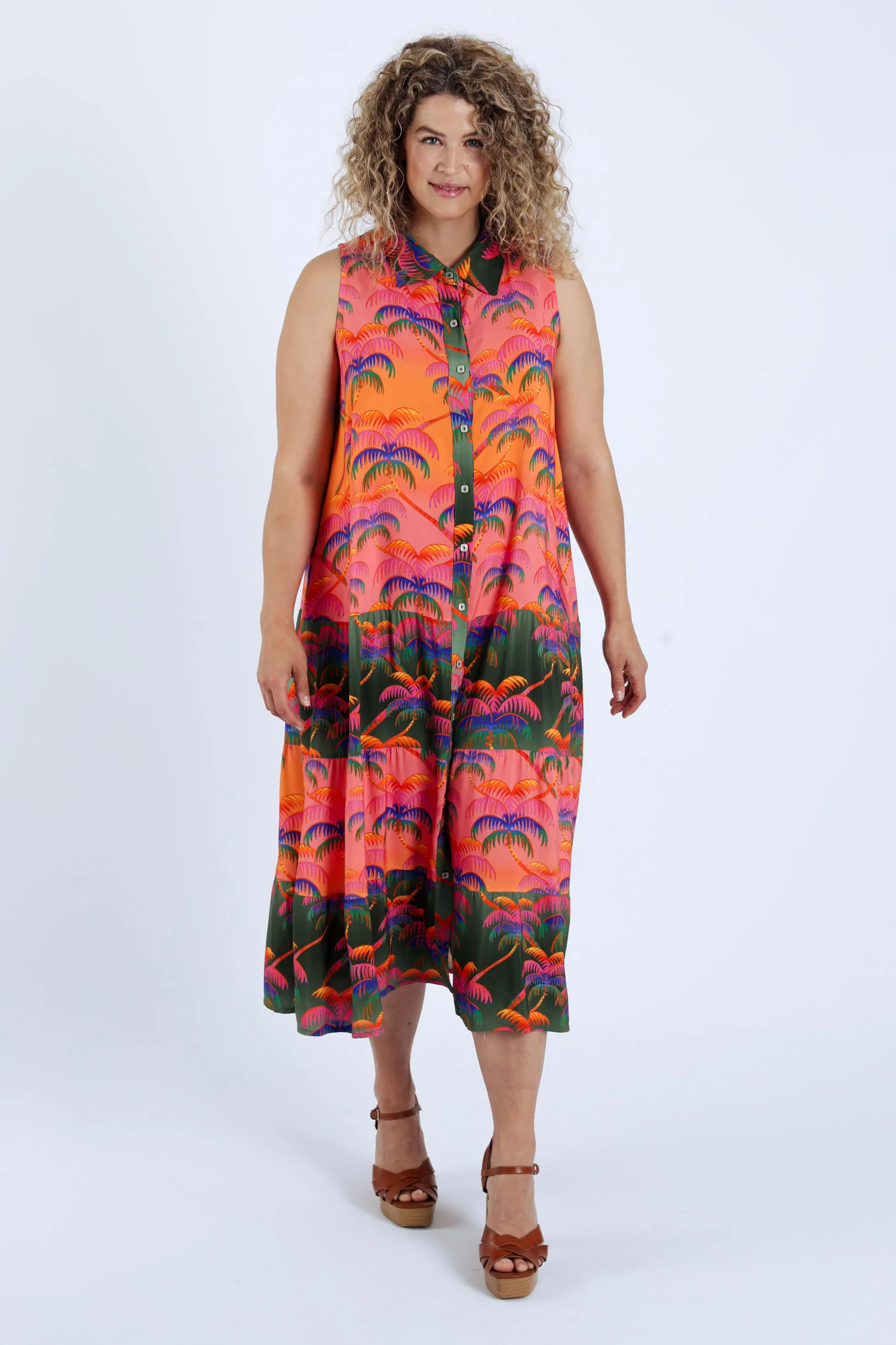Jurk van viscose met palmprint - Image 8