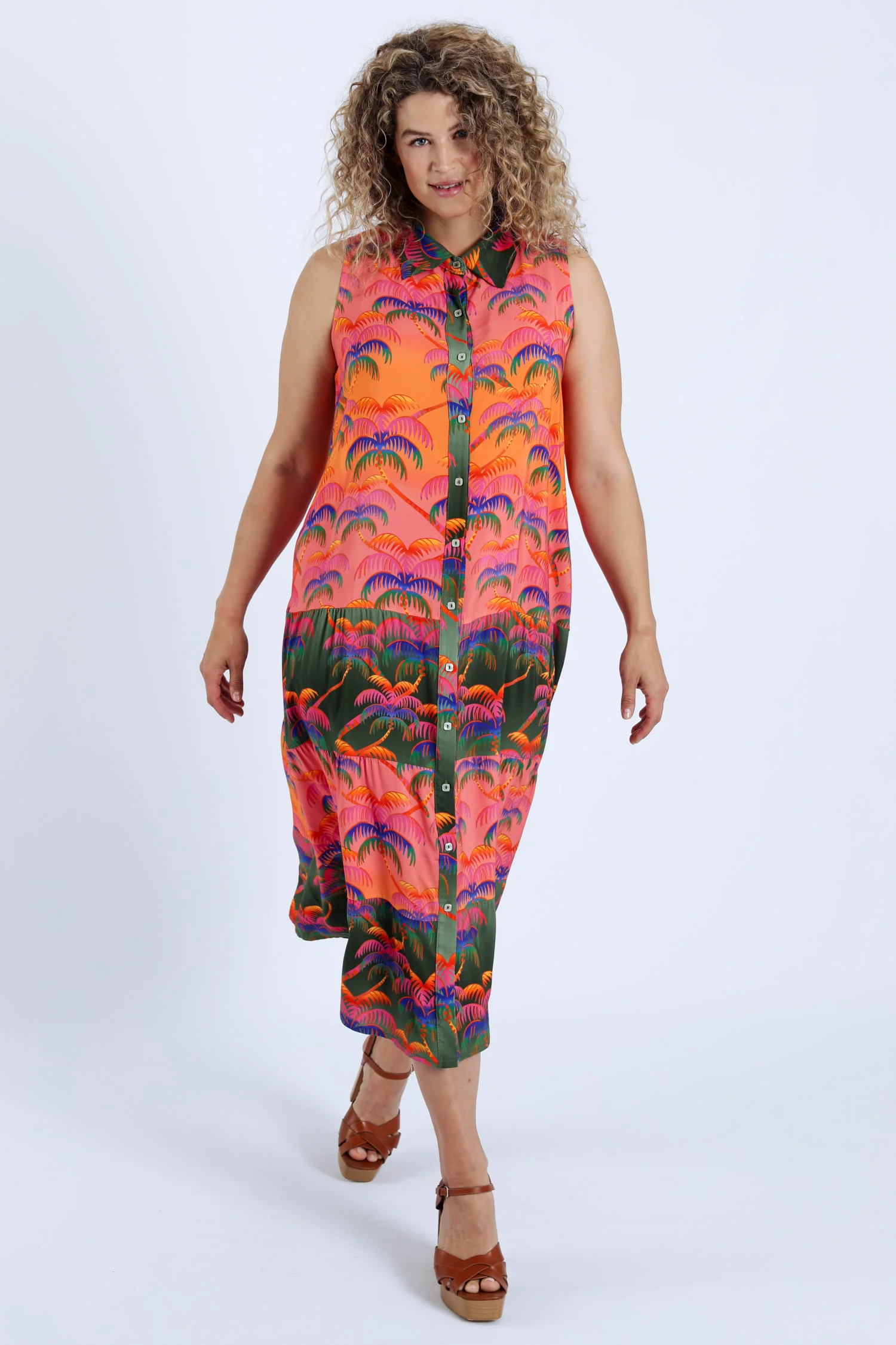 Jurk van viscose met palmprint - Image 9