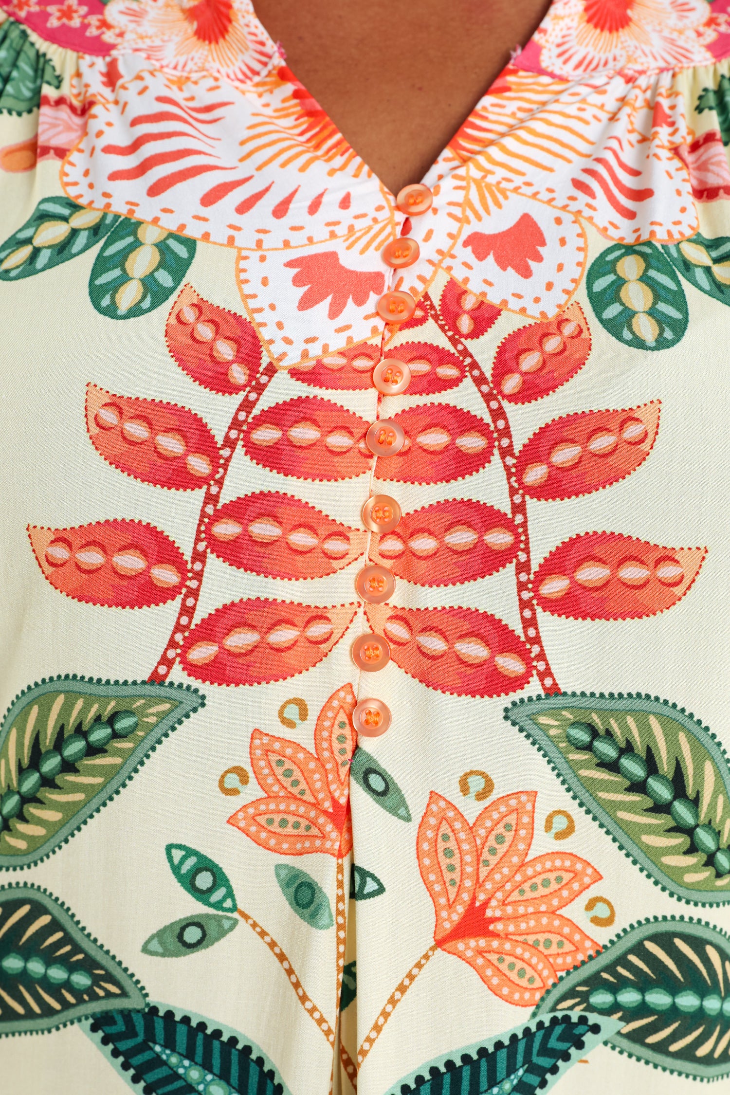 Jurk van viscose met tropische print - Image 3