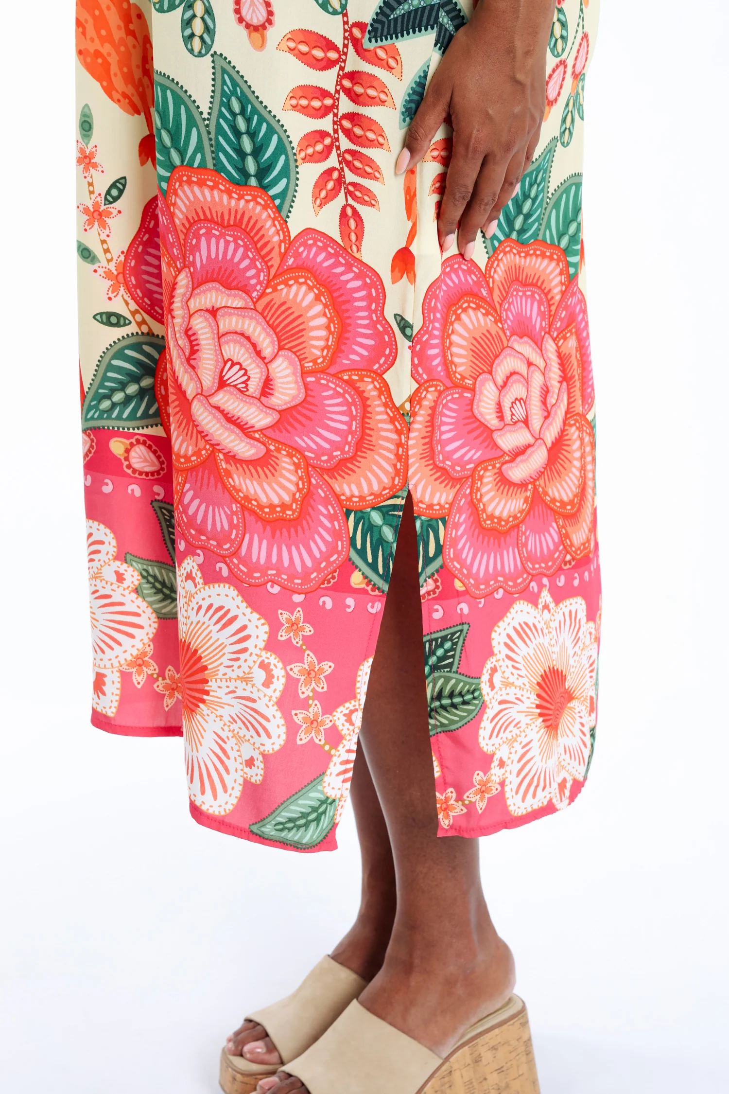 Jurk van viscose met tropische print - Image 5