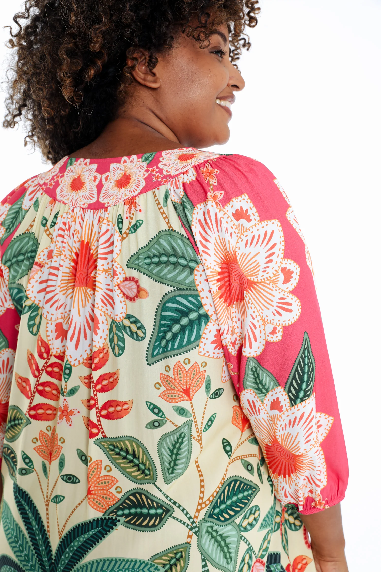 Jurk van viscose met tropische print - Image 6