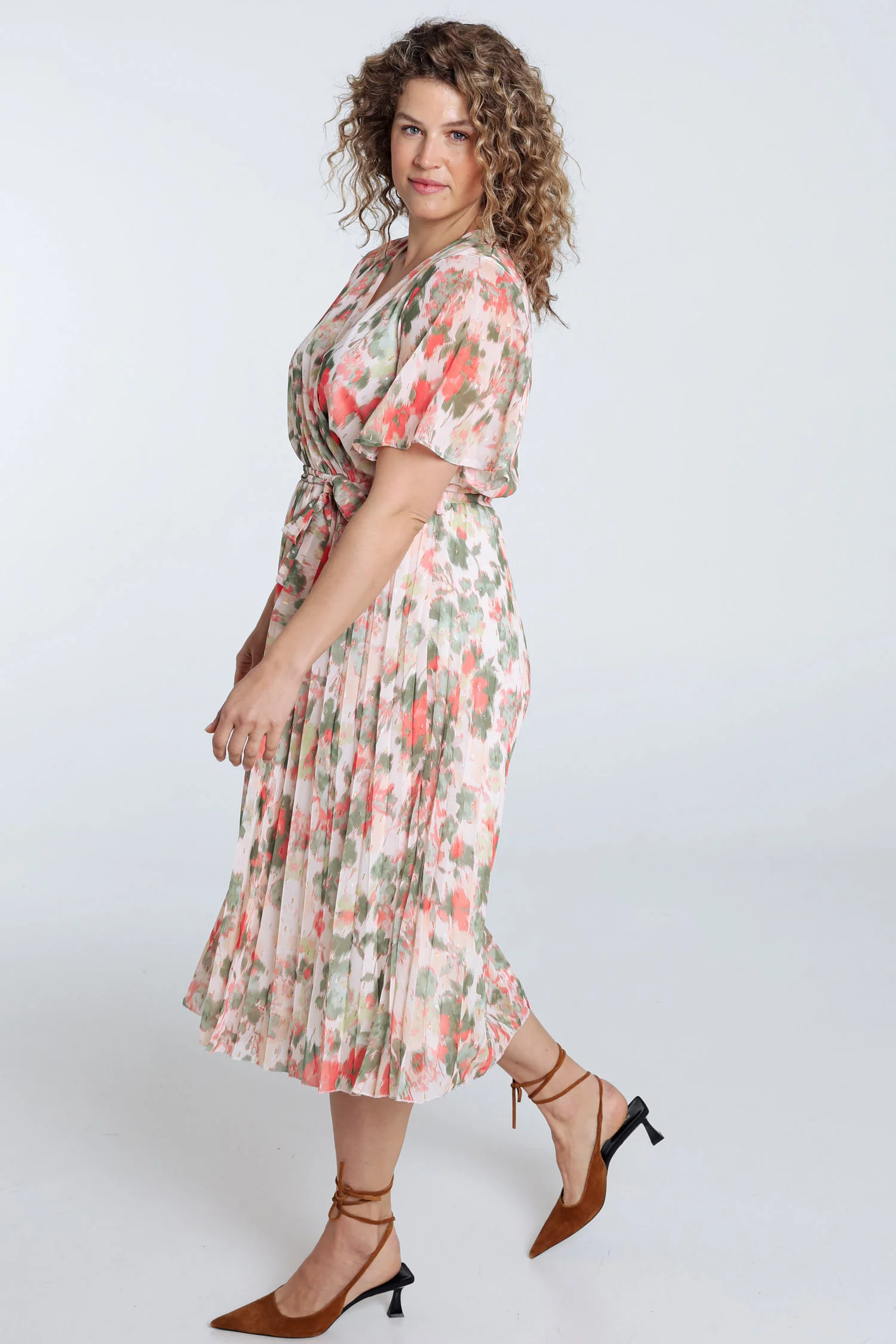 Jurk van geprinte voile met lurex - Image 7