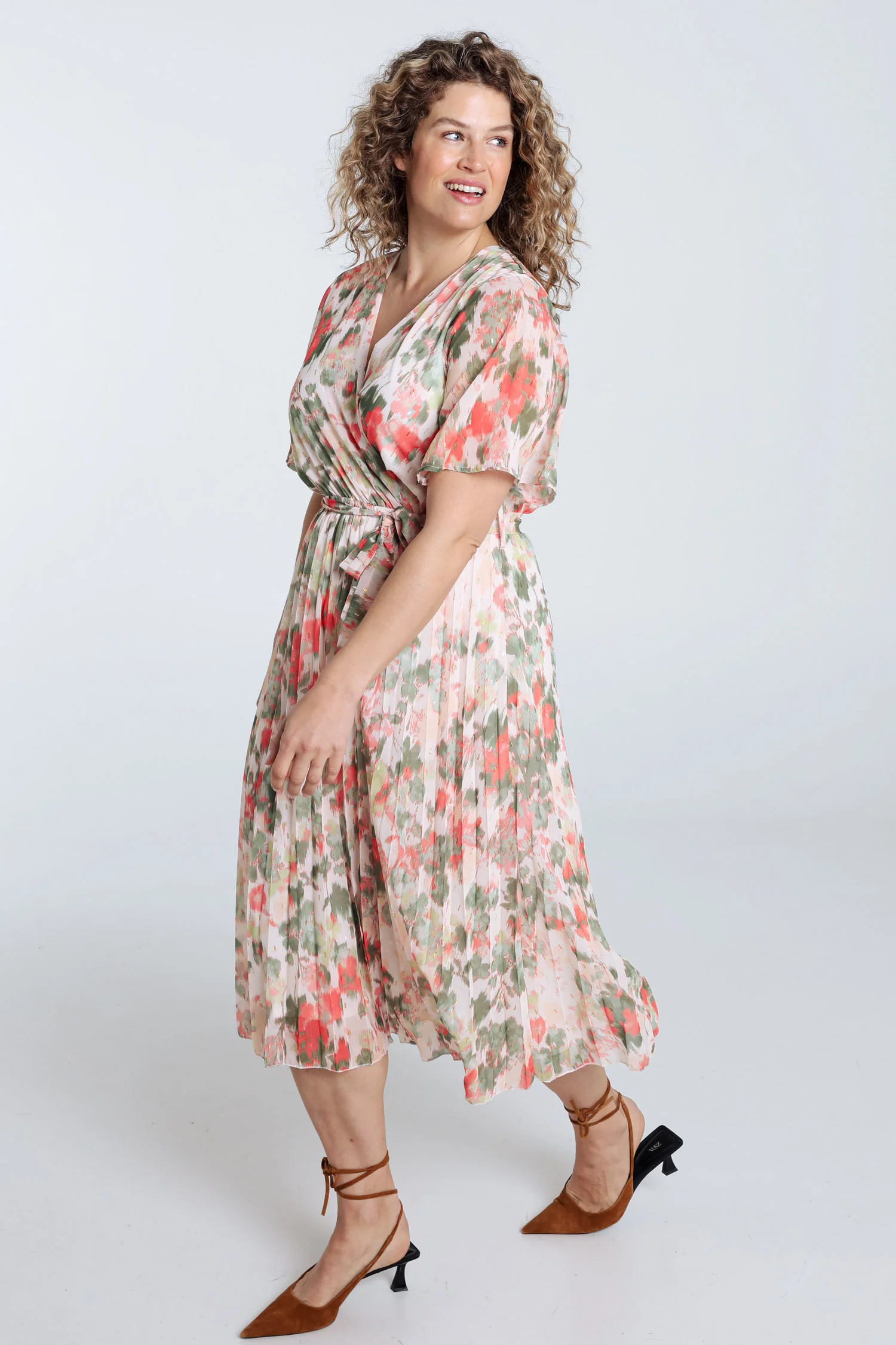 Jurk van geprinte voile met lurex - Image 8