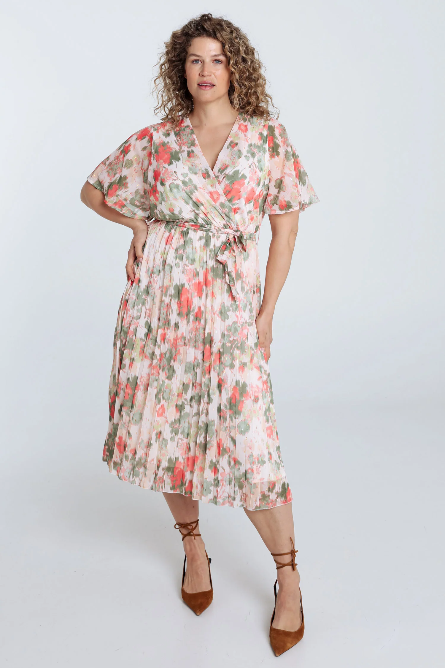 Jurk van geprinte voile met lurex - Image 9
