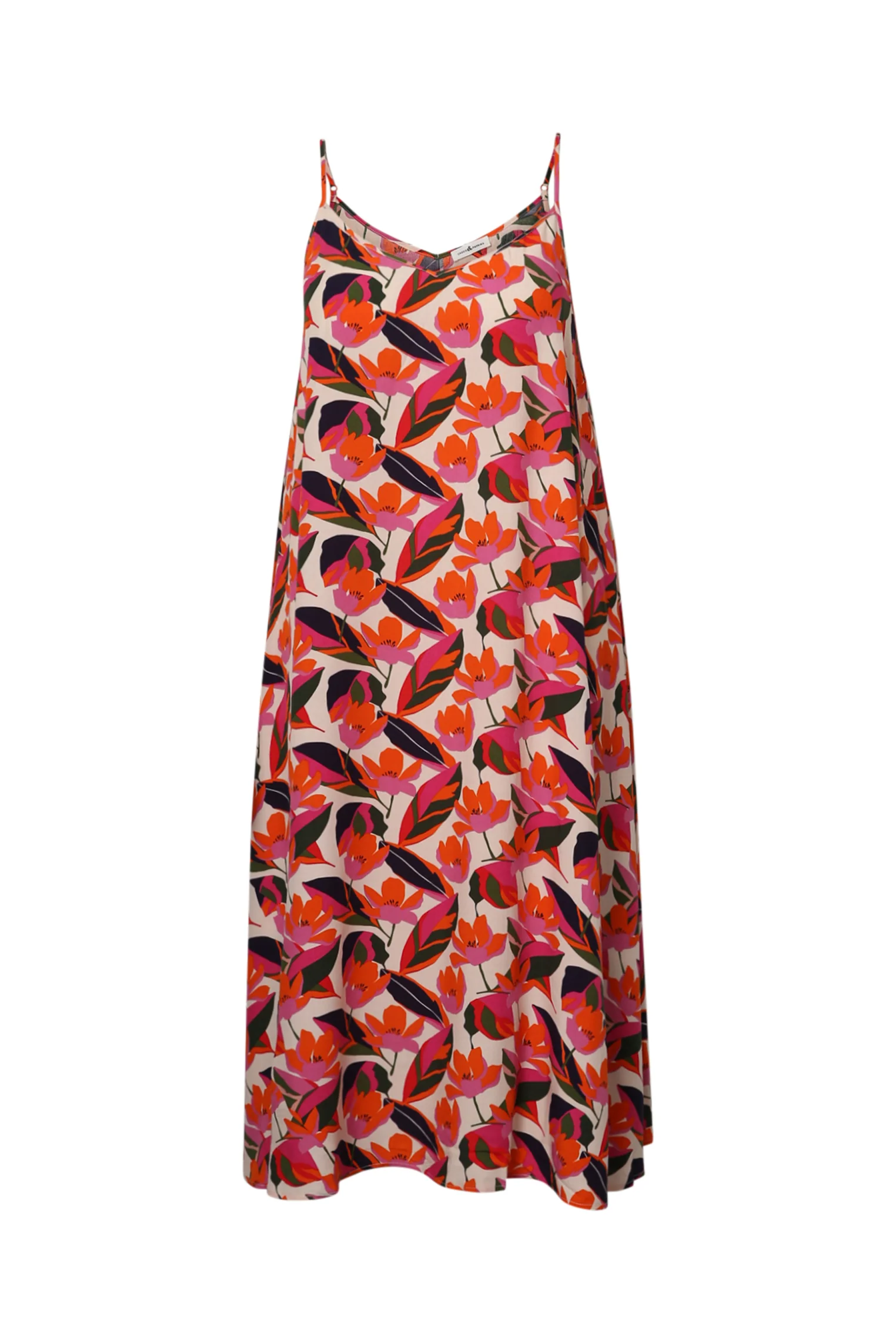 Lange jurk van viscose met dunne bandjes en een bloemenprint - Image 10