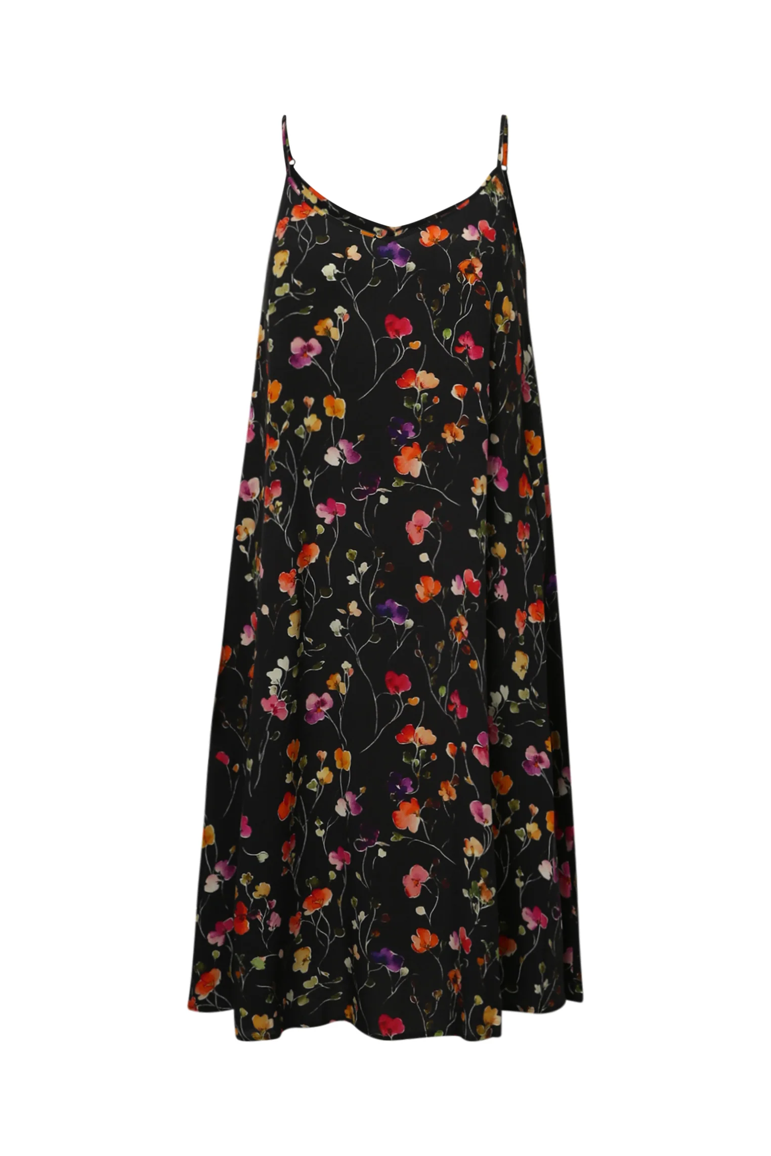 Lange jurk van viscose met dunne bandjes en een bloemenprint - Image 21