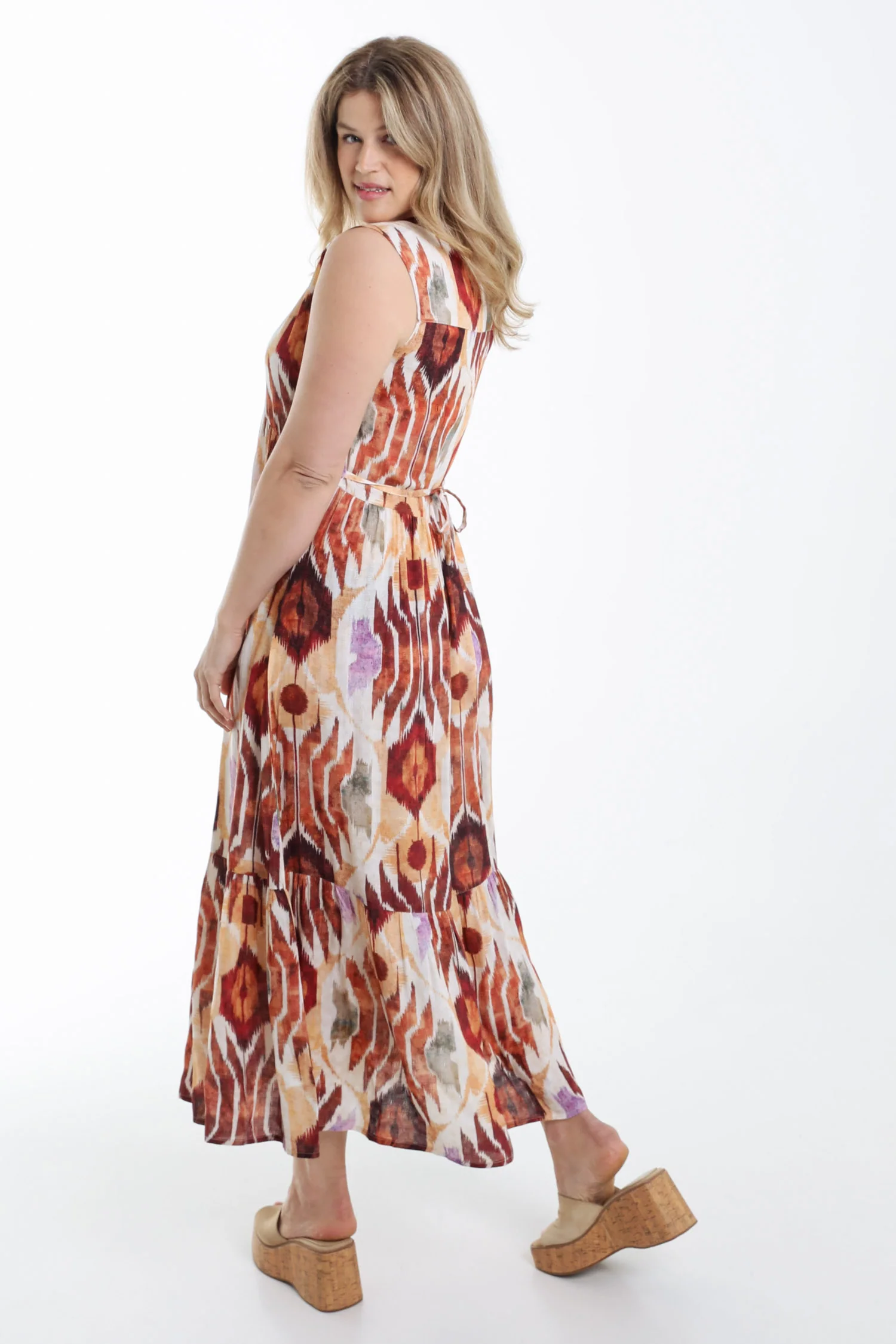 Lange jurk van viscose met etnische print - Image 2