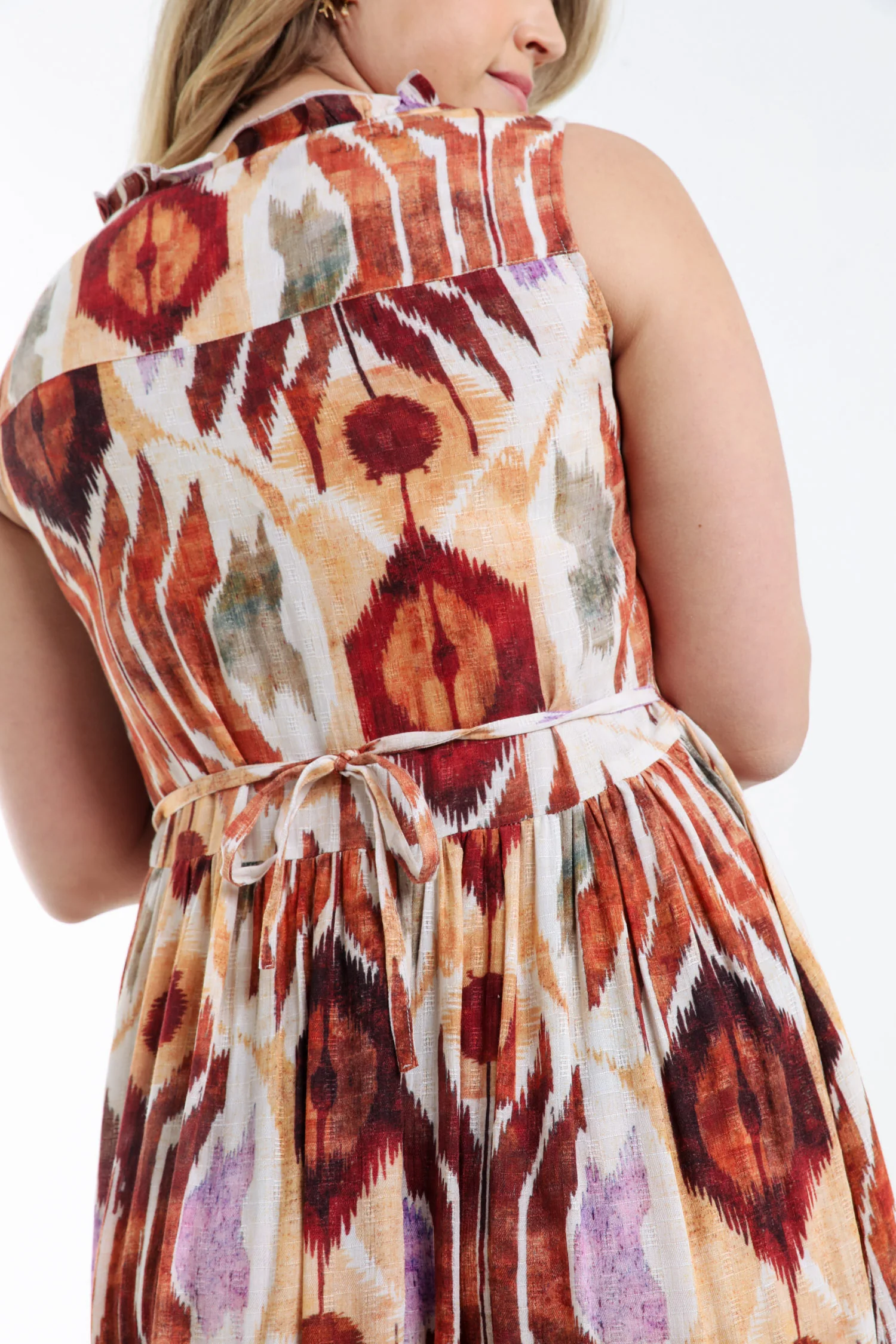 Lange jurk van viscose met etnische print - Image 3