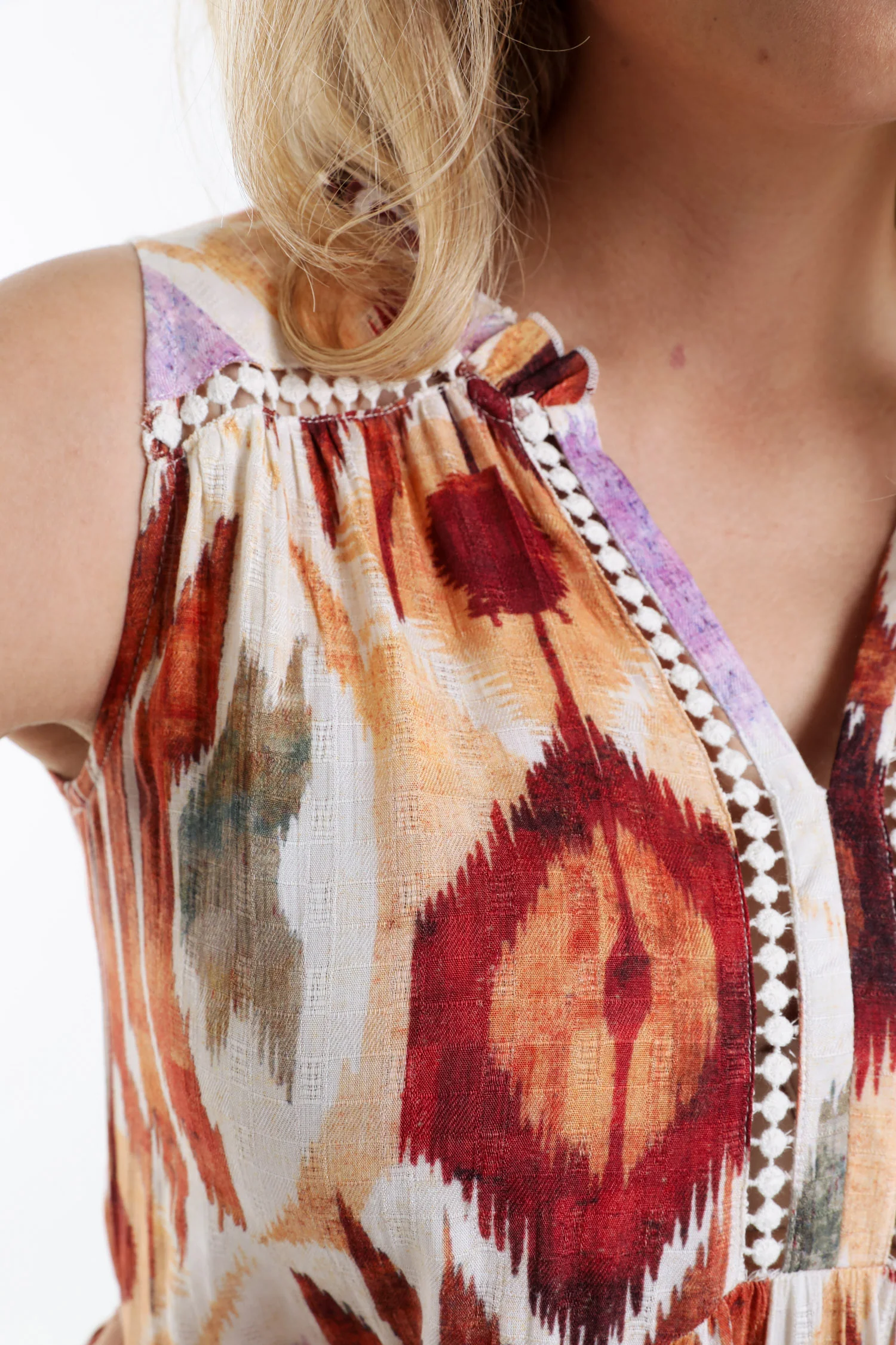 Lange jurk van viscose met etnische print - Image 5