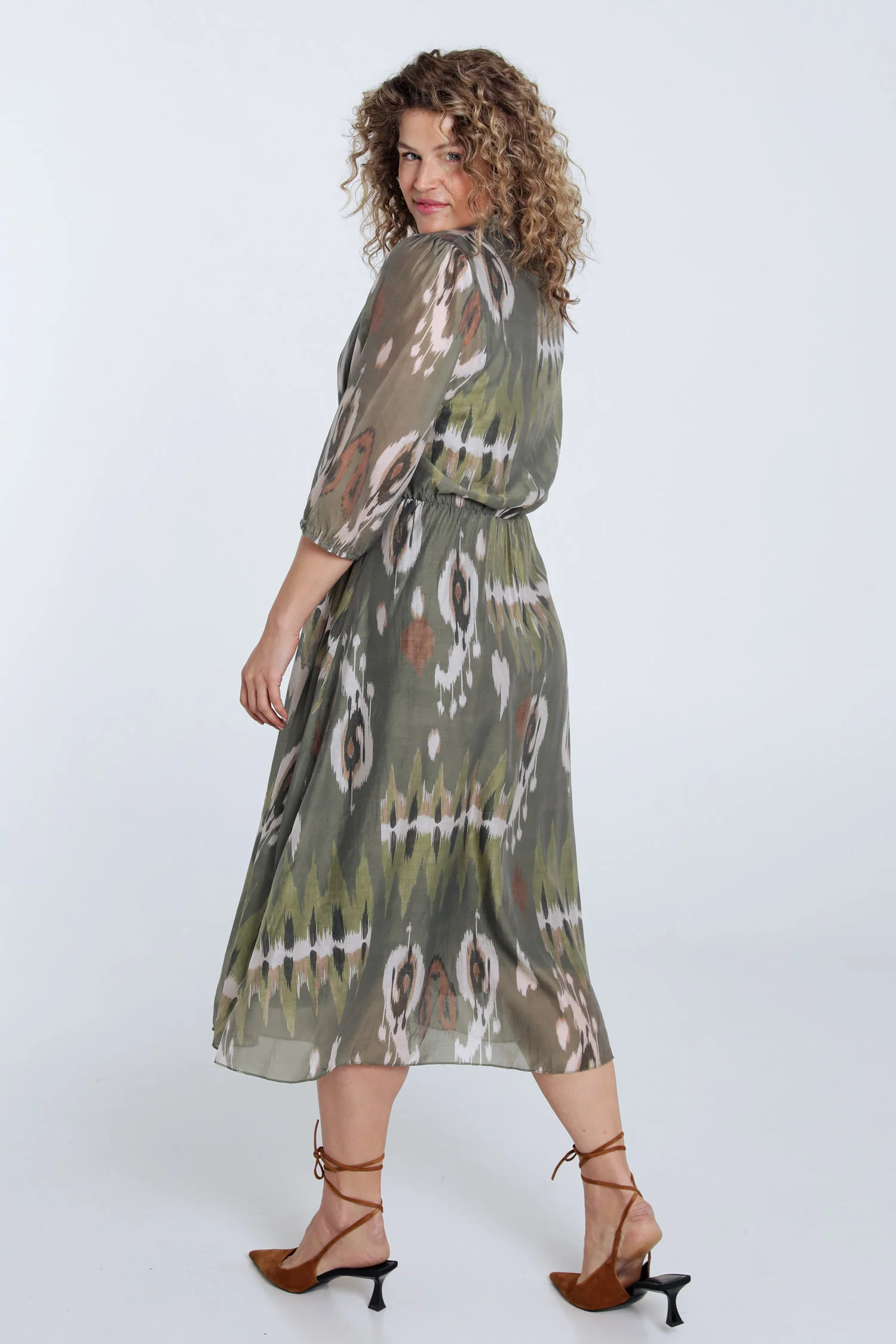 Lange jurk van viscose met etnische print - Image 2