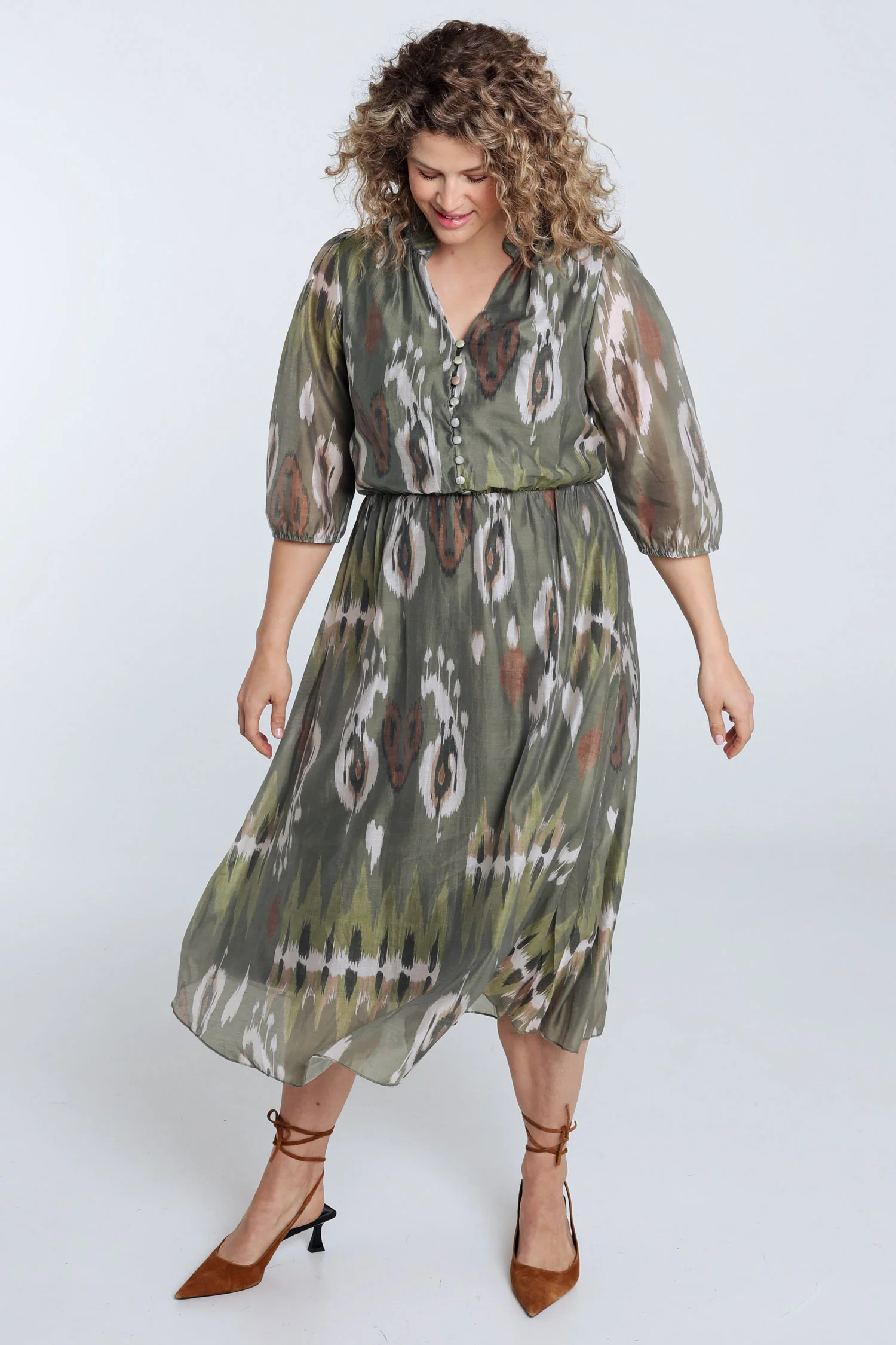 Lange jurk van viscose met etnische print - Image 7