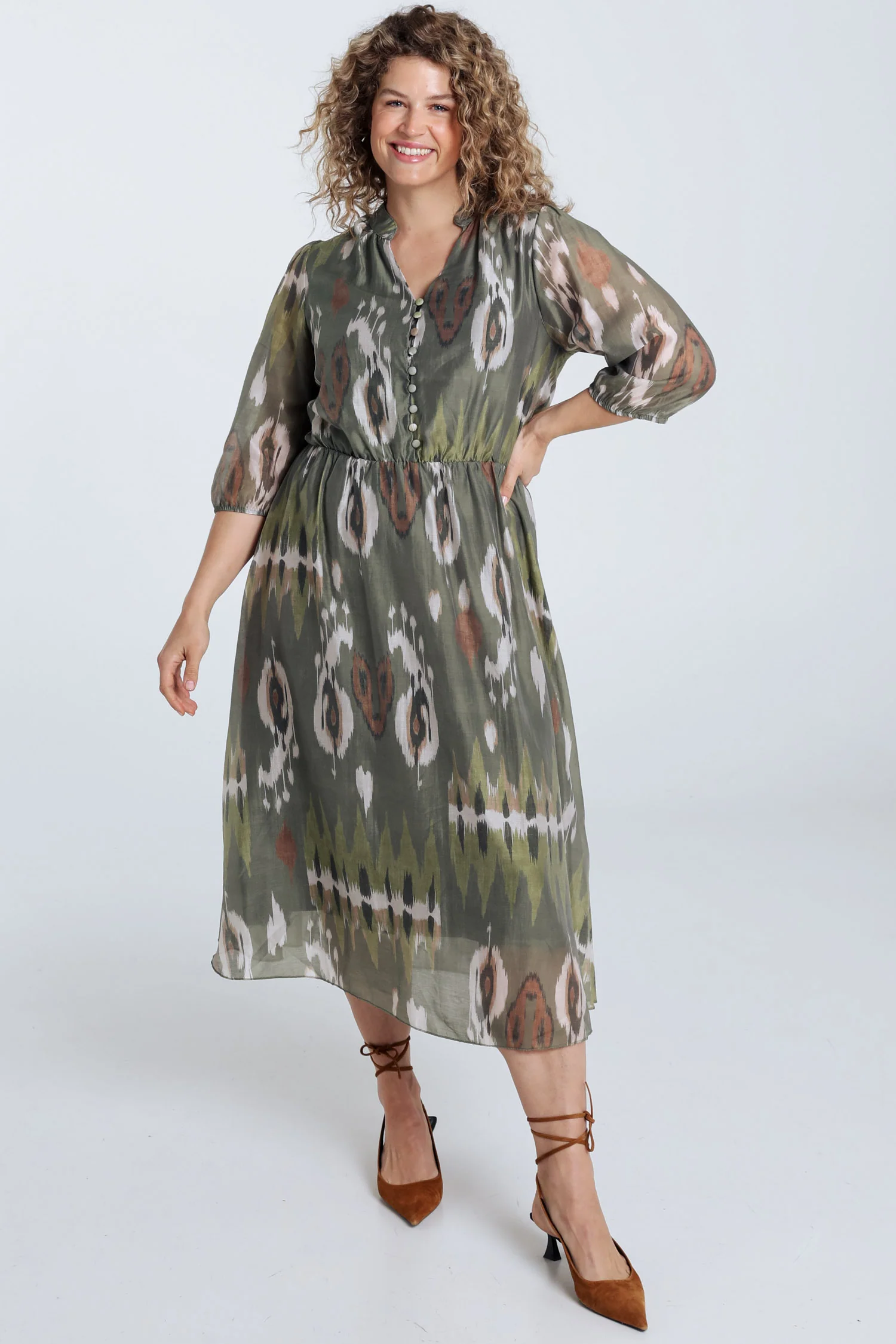 Lange jurk van viscose met etnische print - Image 8