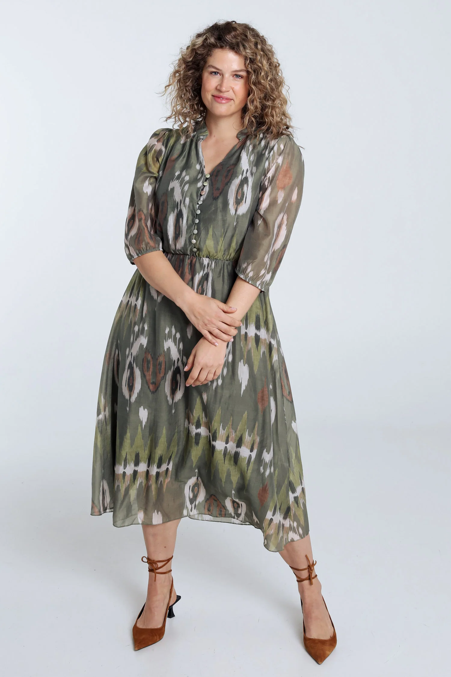 Lange jurk van viscose met etnische print - Image 9