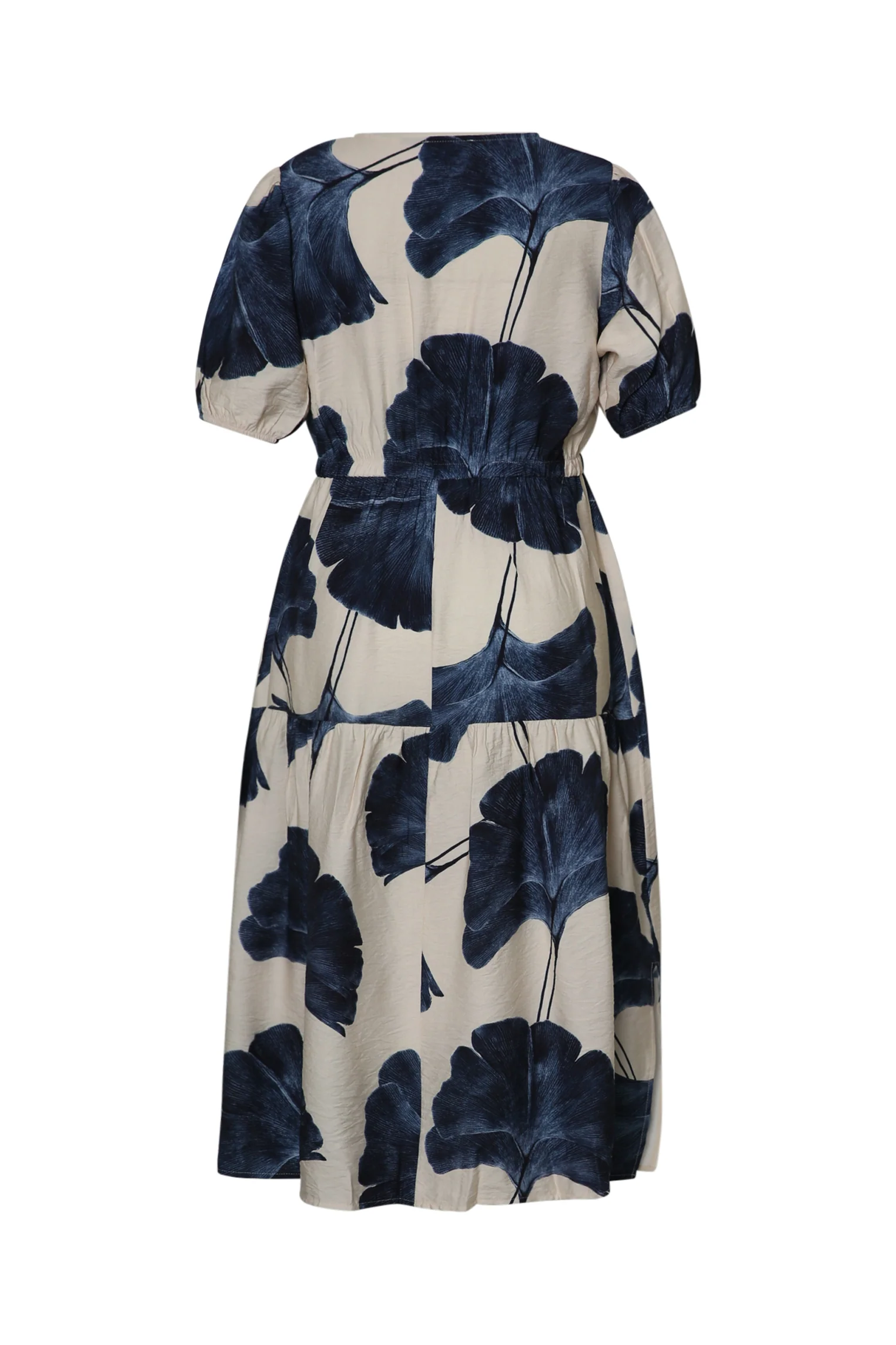 Langjurige jurk van viscose met bladerenprint - Image 11