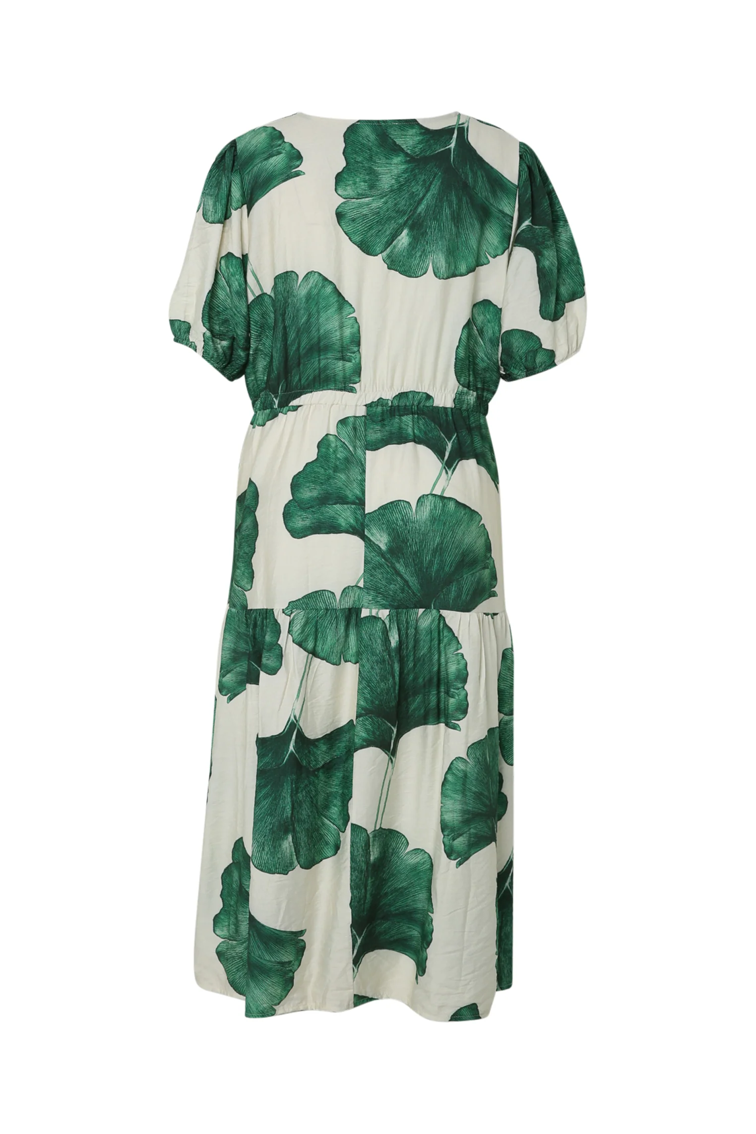 Langjurige jurk van viscose met bladerenprint - Image 22