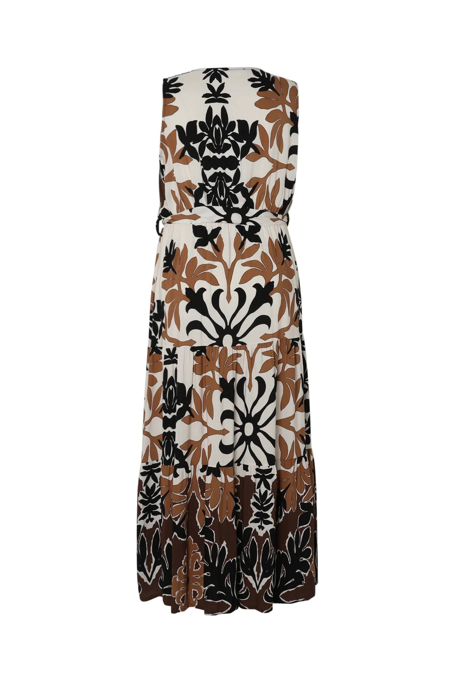 Langjurige jurk van viscose met bladerenprint - Image 11