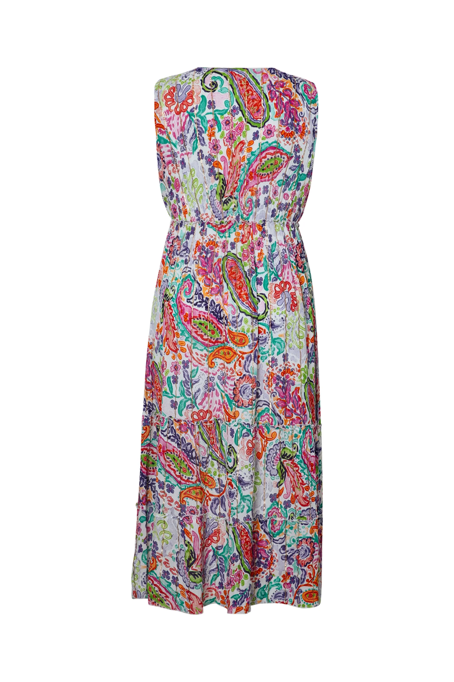 Jurk lang in viscose met bloemenprint en lurex - Image 11