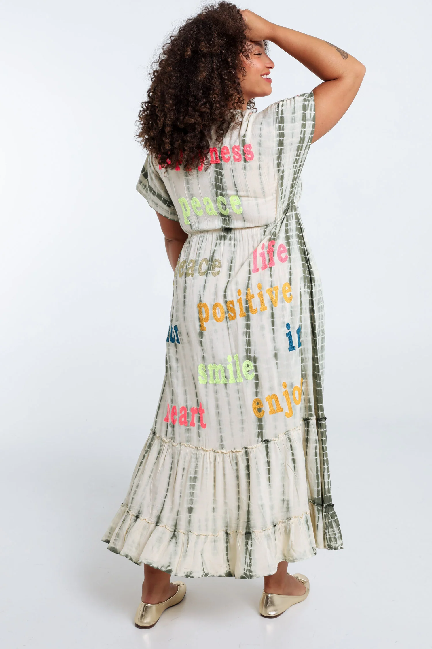 Lange jurk van viscose met tie-dye print - Image 2