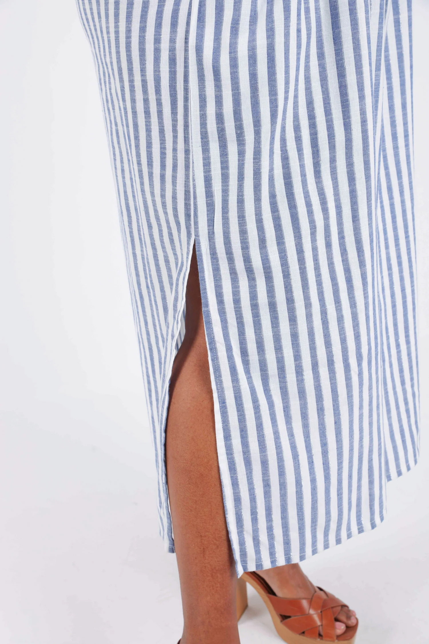 Lange jurk van gestreepte viscose - Image 6
