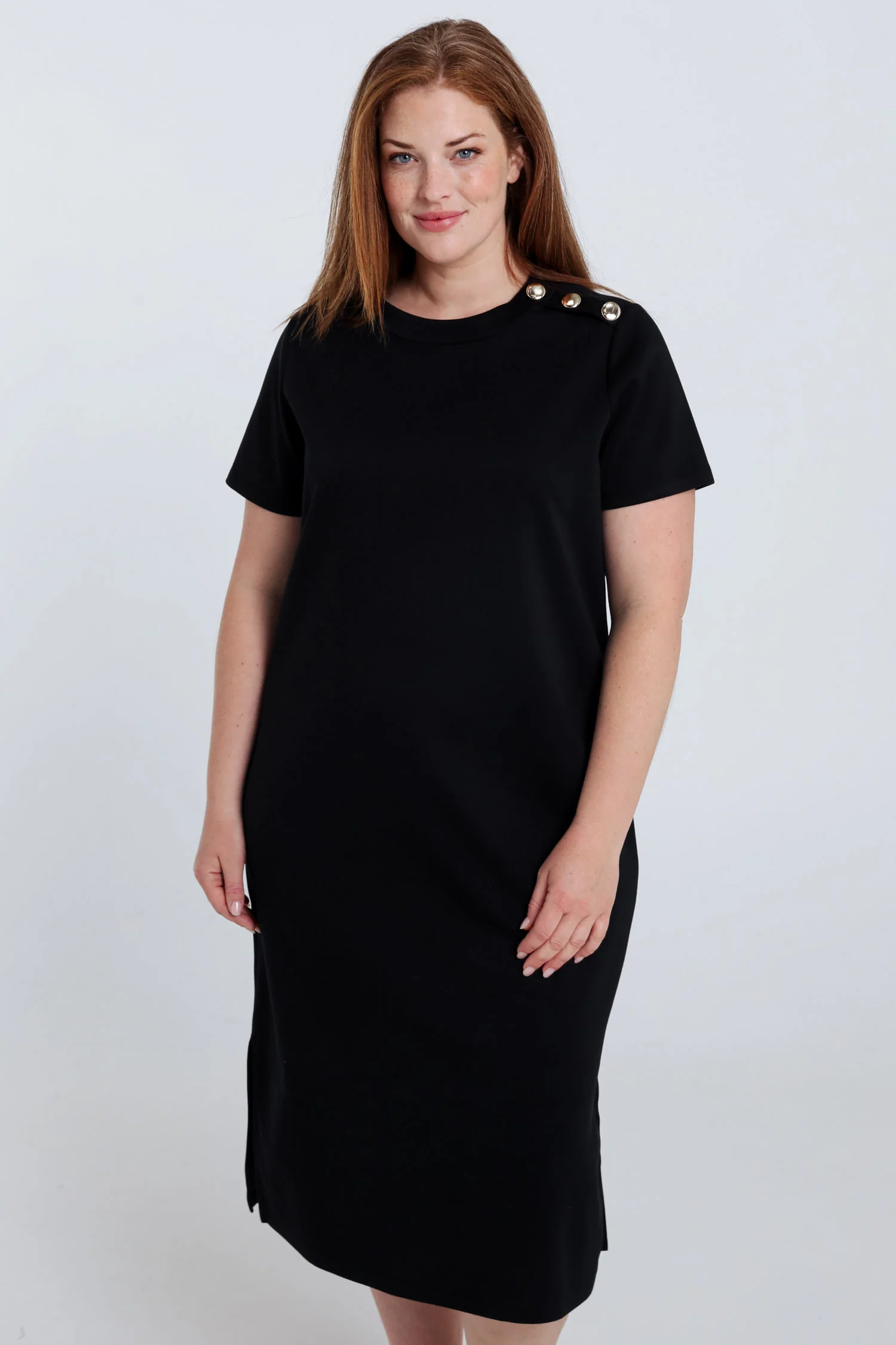 Effen lange jurk van viscose