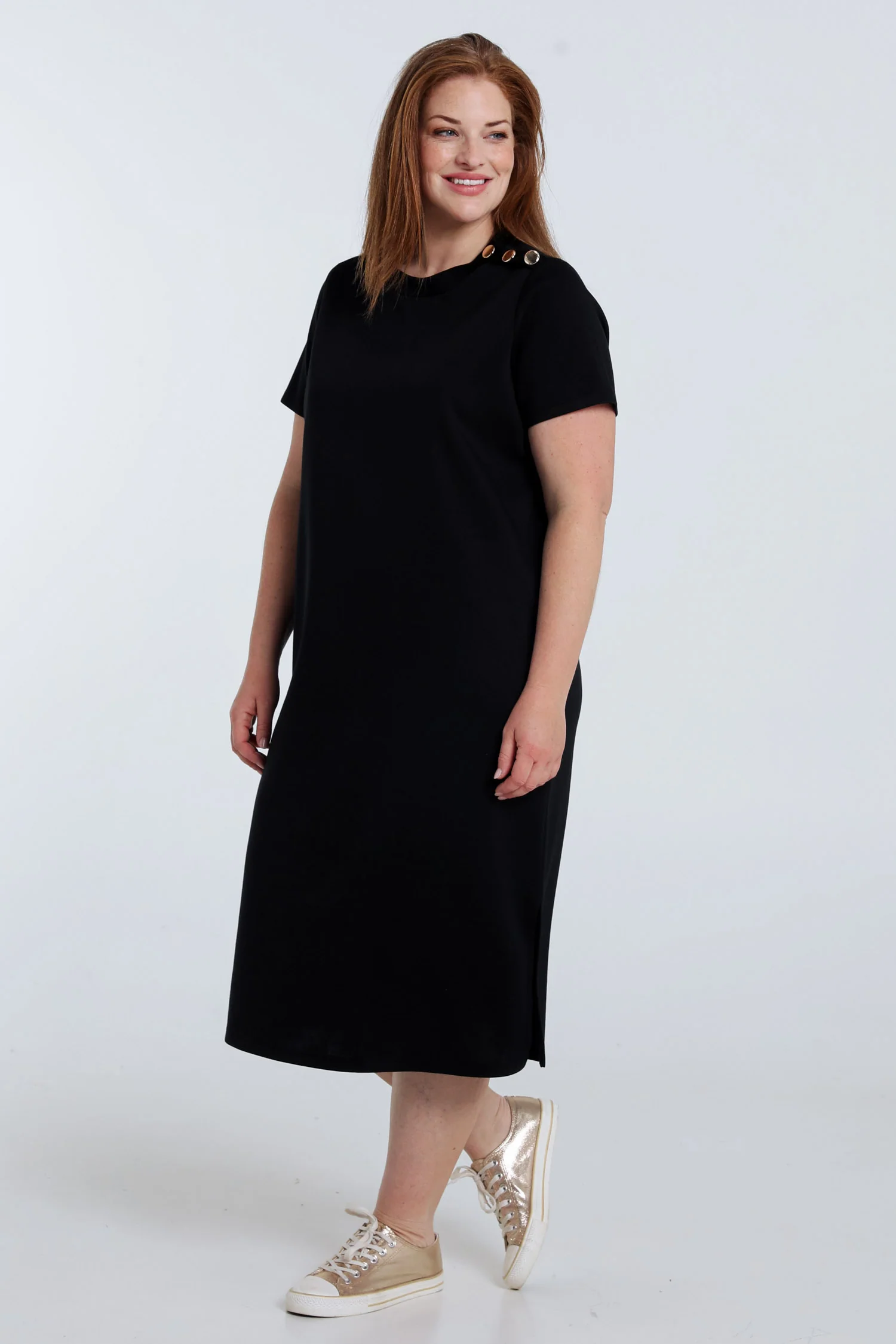 Effen lange jurk van viscose - Image 8