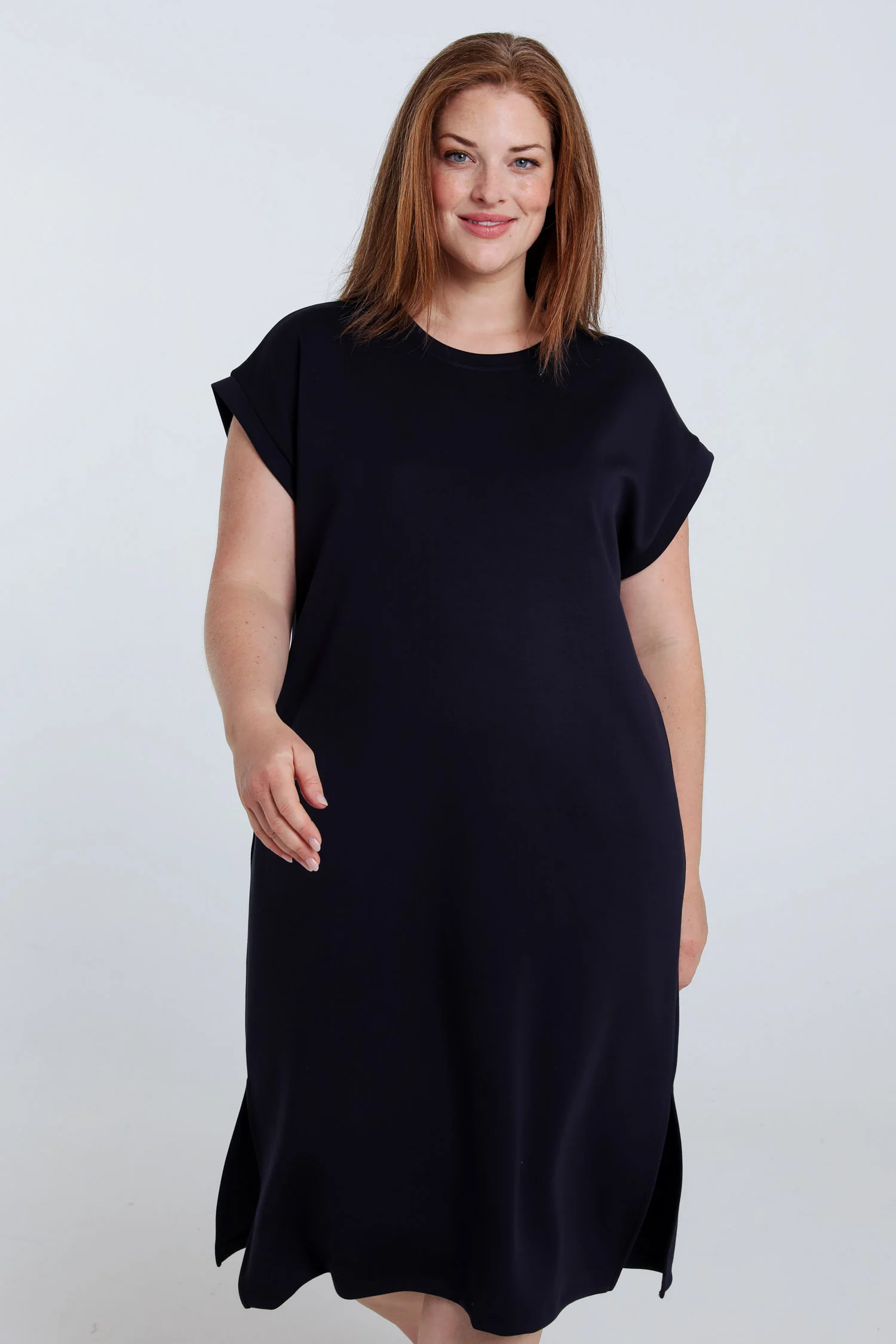 Effen lange jurk van viscose