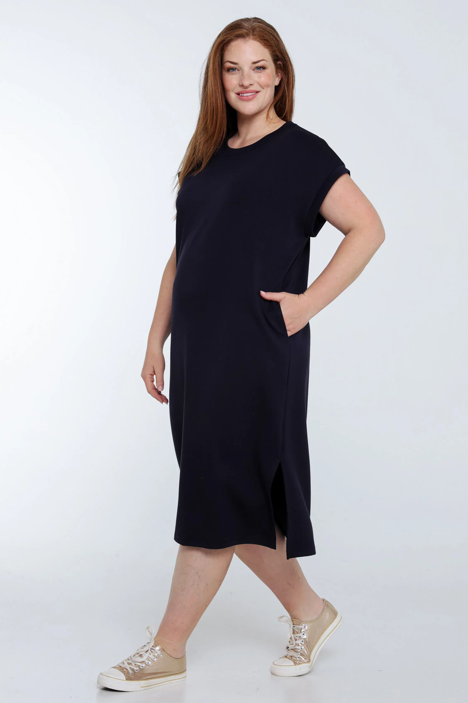 Effen lange jurk van viscose - Image 9